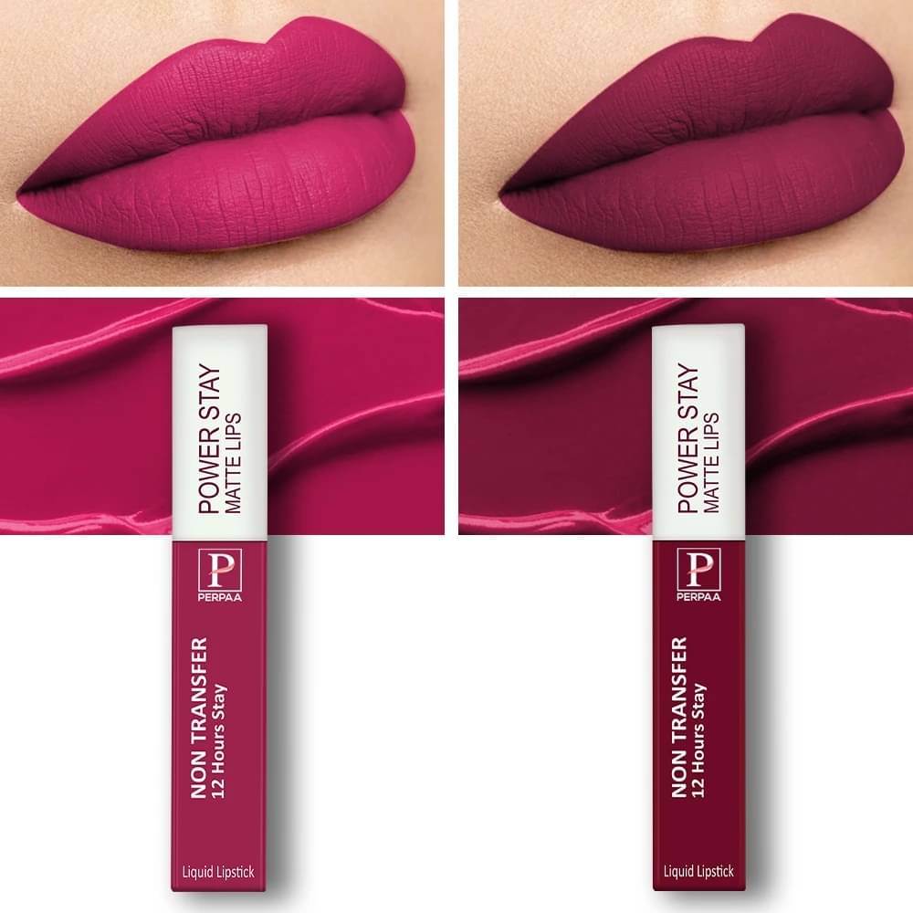     			Perpaa Multi Matte Long Lasting Liquid Lipstick ( Pack of 2 )