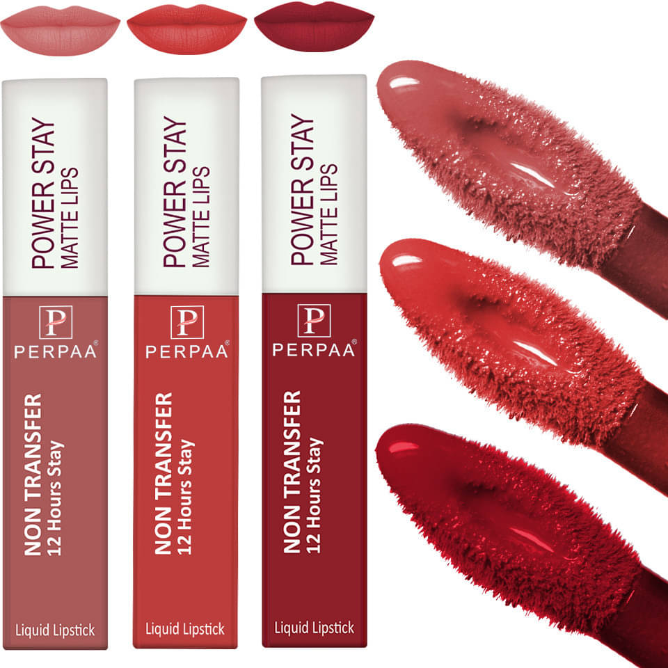     			Perpaa Multi Matte Long Lasting Liquid Lipstick ( Pack of 3 )