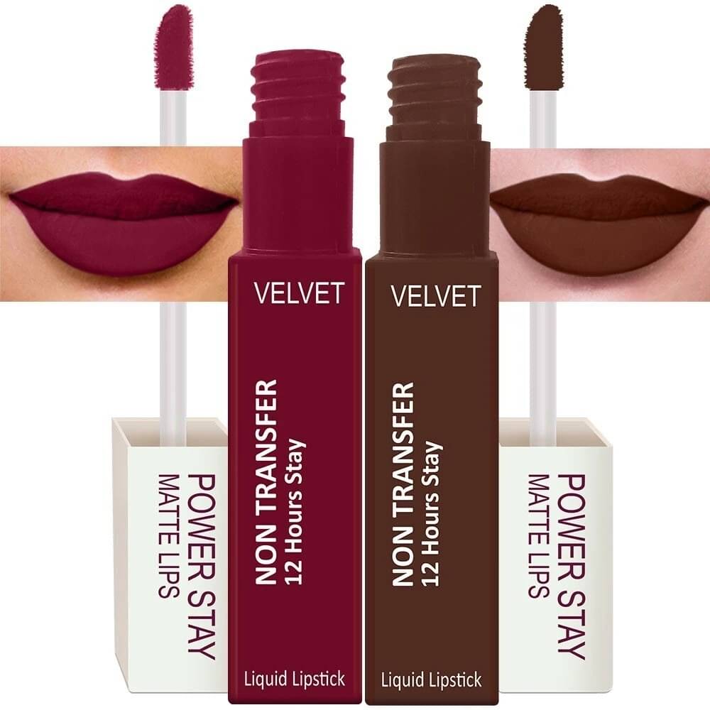     			Perpaa Red Matte Long Lasting Liquid Lipstick ( Pack of 2 )