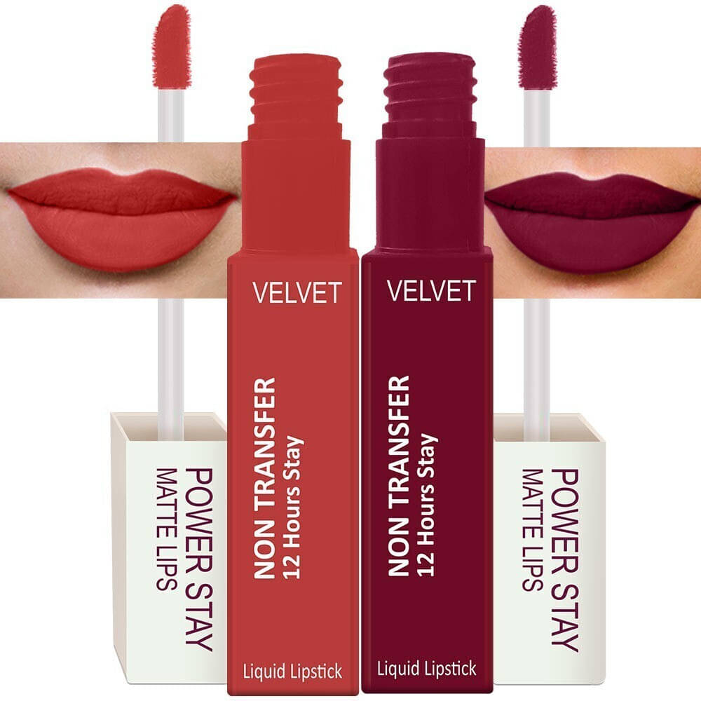    			Perpaa Red Matte Long Lasting Liquid Lipstick ( Pack of 2 )