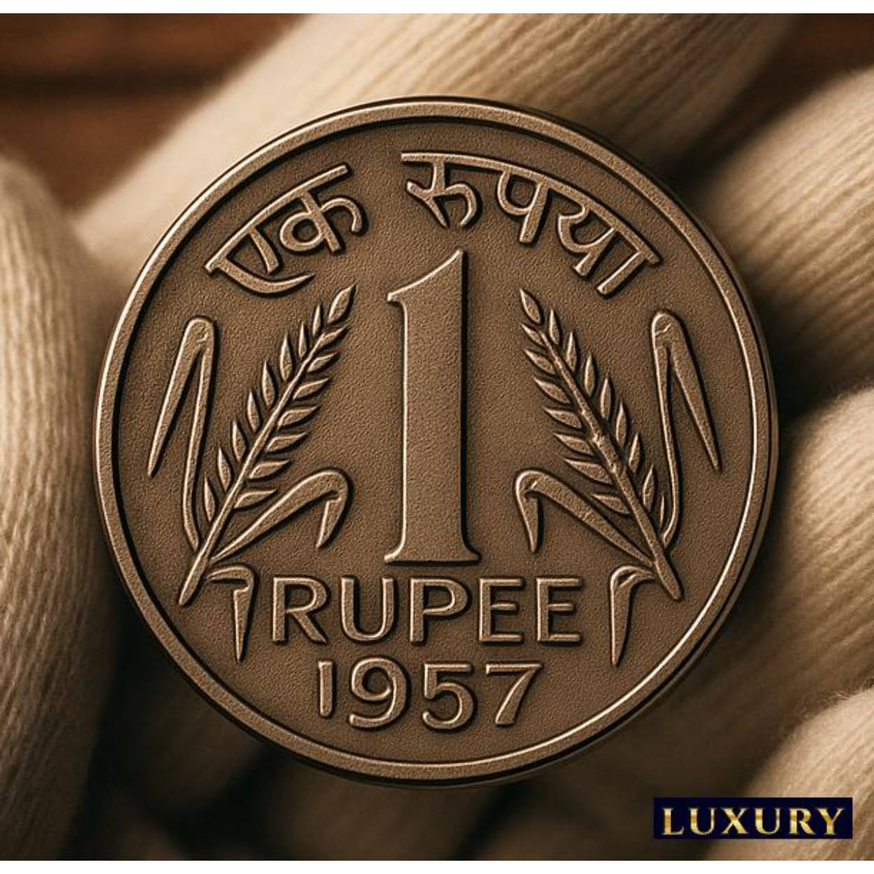     			Rare 1 Rupee 1957 Government of India old Fancy Most Demanded Collective Coin