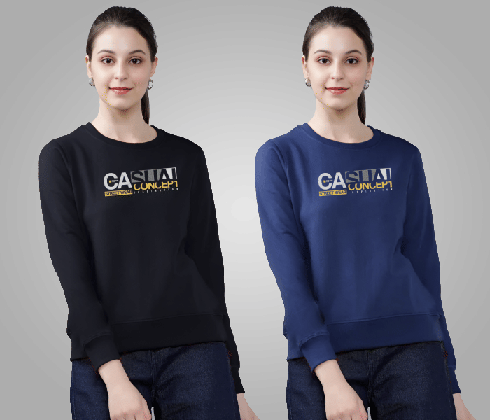 Reya Women Cotton Blend Sweatshirt ( Multicolor 3 ) Reya Women Cotton Blend Sweatshirt ( Multicolor 3 )
