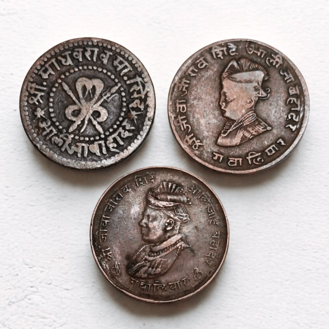 SHUBHCOINS 3 Different Gwalior Princely State Coins in Good Condition, Rare and Collectible Set Ideal for Kids     			SHUBHCOINS 3 Different Gwalior Princely State Coins in Good Condition, Rare and Collectible Set Ideal for Kids