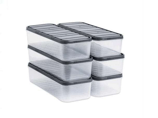    			SPIX Storage Container Plastic Transparent Food Container ( Set of 6 )