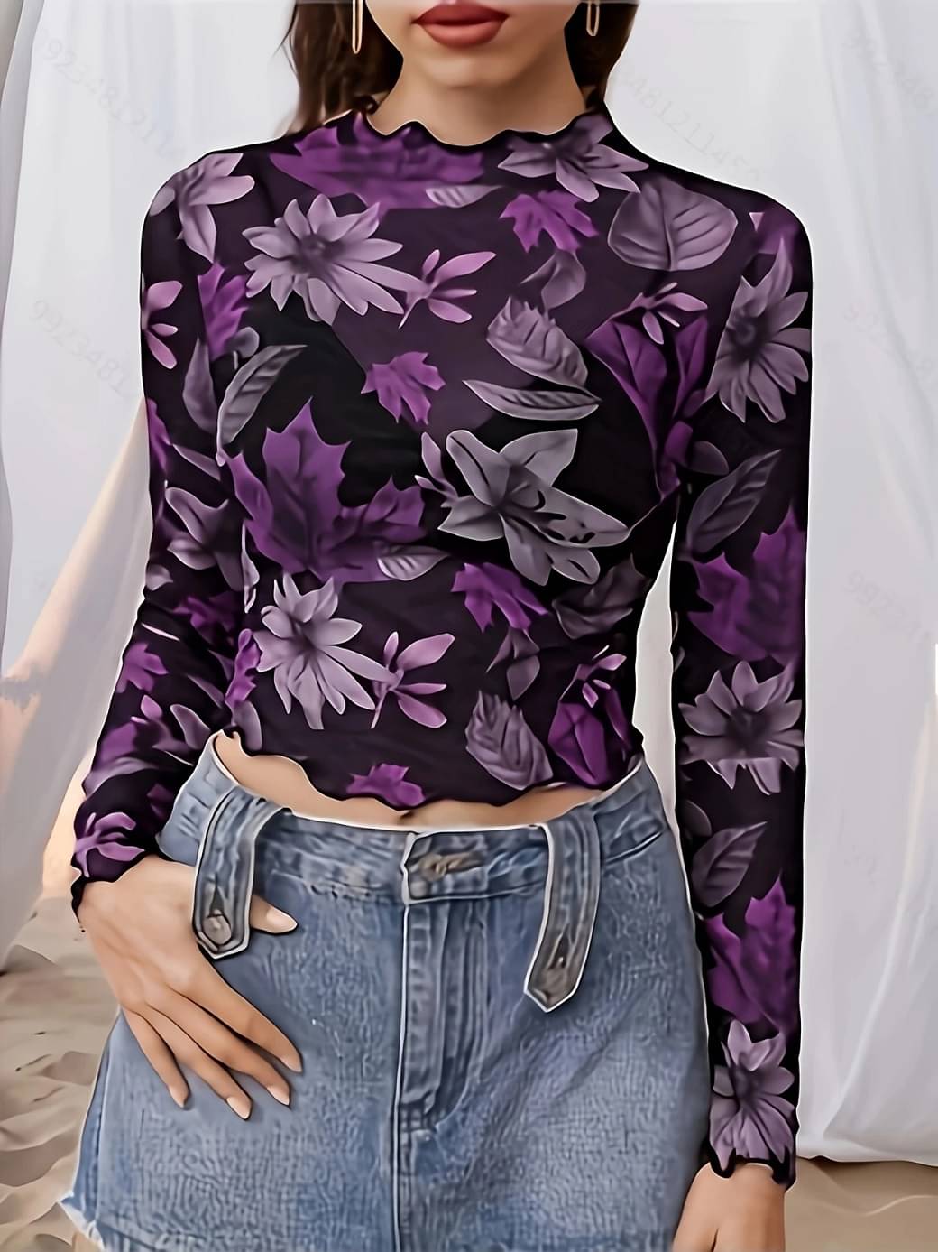     			Shine n Show Women Cotton Blend Solid Regular Fit Round Neck T-Shirt ( Purple )