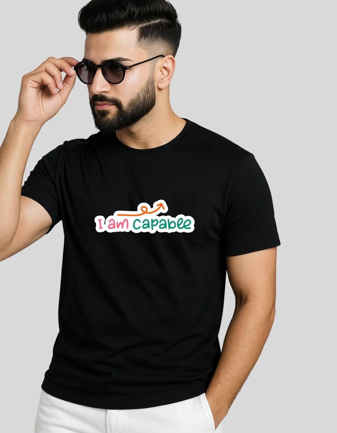     			TREERANGA Men Cotton Regular Fit Solid T-Shirt ( Black )
