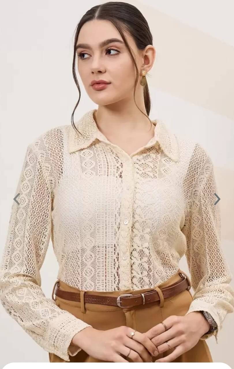     			TarrenT HunT Women Self Design Cotton Blend Shirt ( Brown )