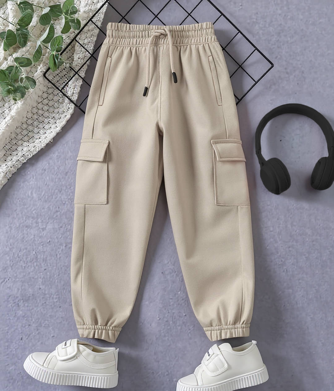     			Trampoline Pack of 1 Boys Cotton Cargos ( Beige )