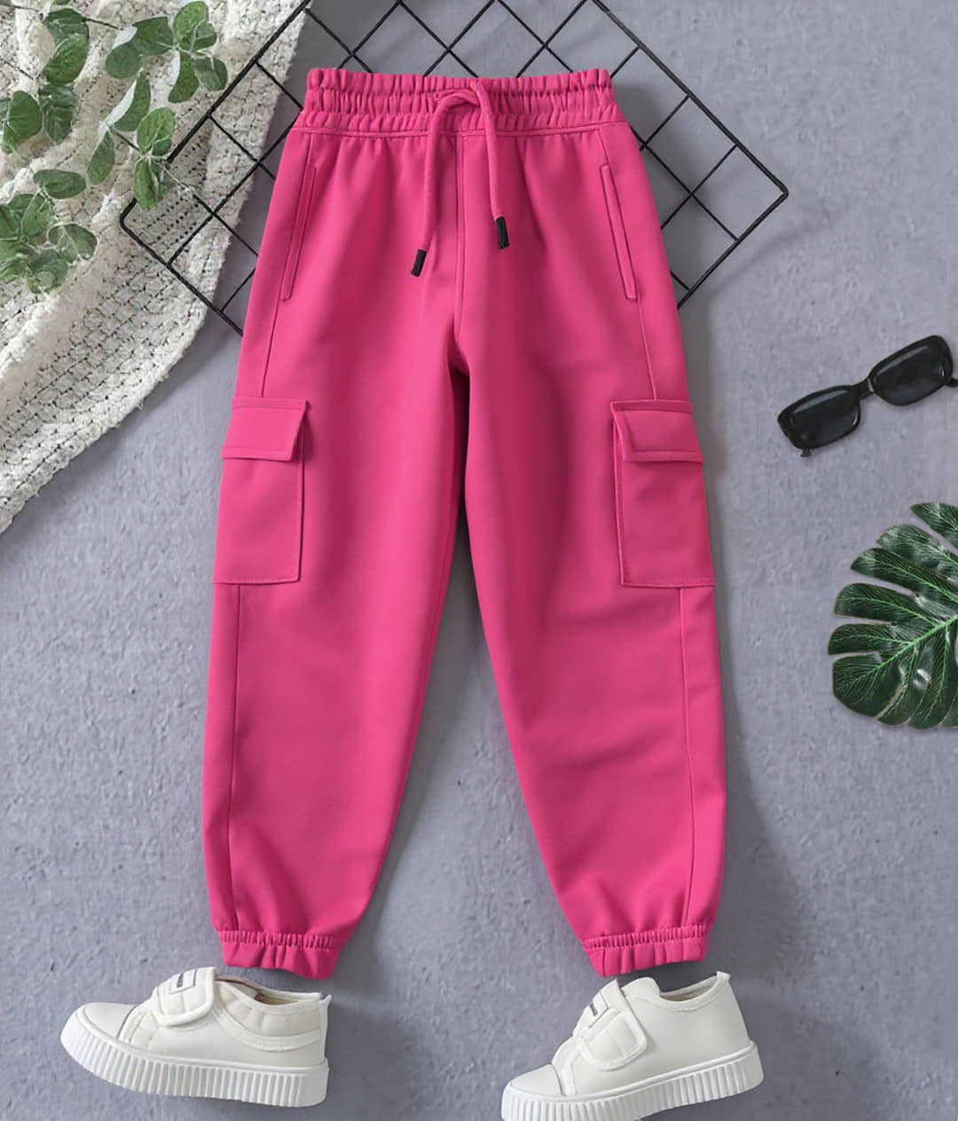 Trampoline Pack of 1 Girls Cotton Cargos ( Pink ) - Trousers | Buy online on ZillyBuy