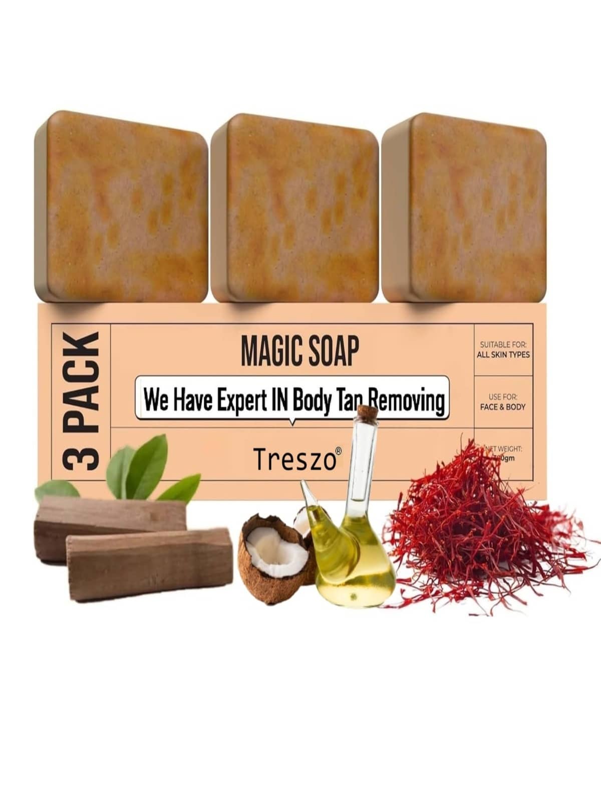 Treszo Beauty Magic Soap 100gm Soap for All Skin Type ( Pack of 3 )