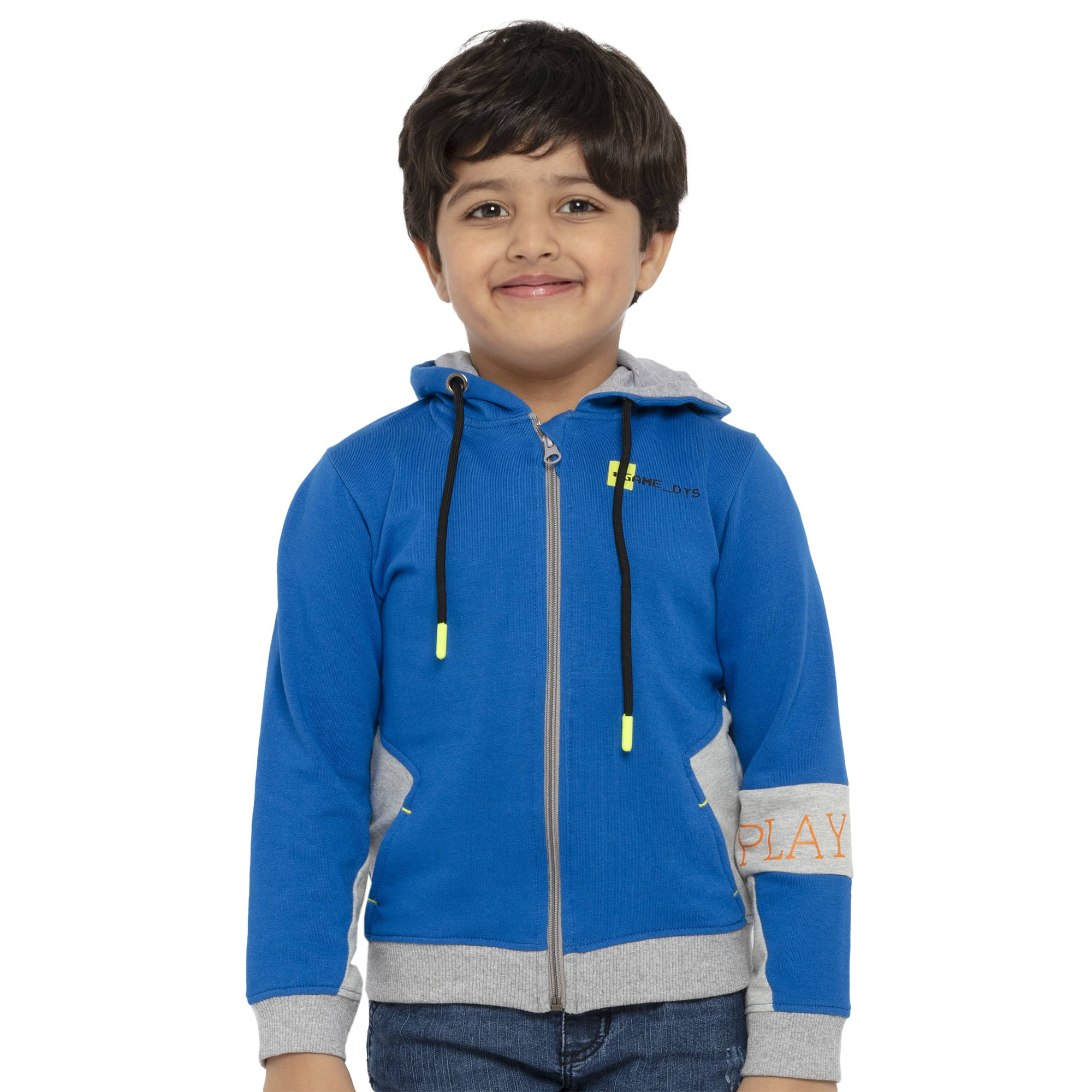     			Under Fourteen Only Boys Cotton Blend Quilted & Bomber Jacket ( Blue , Pack of 1 )