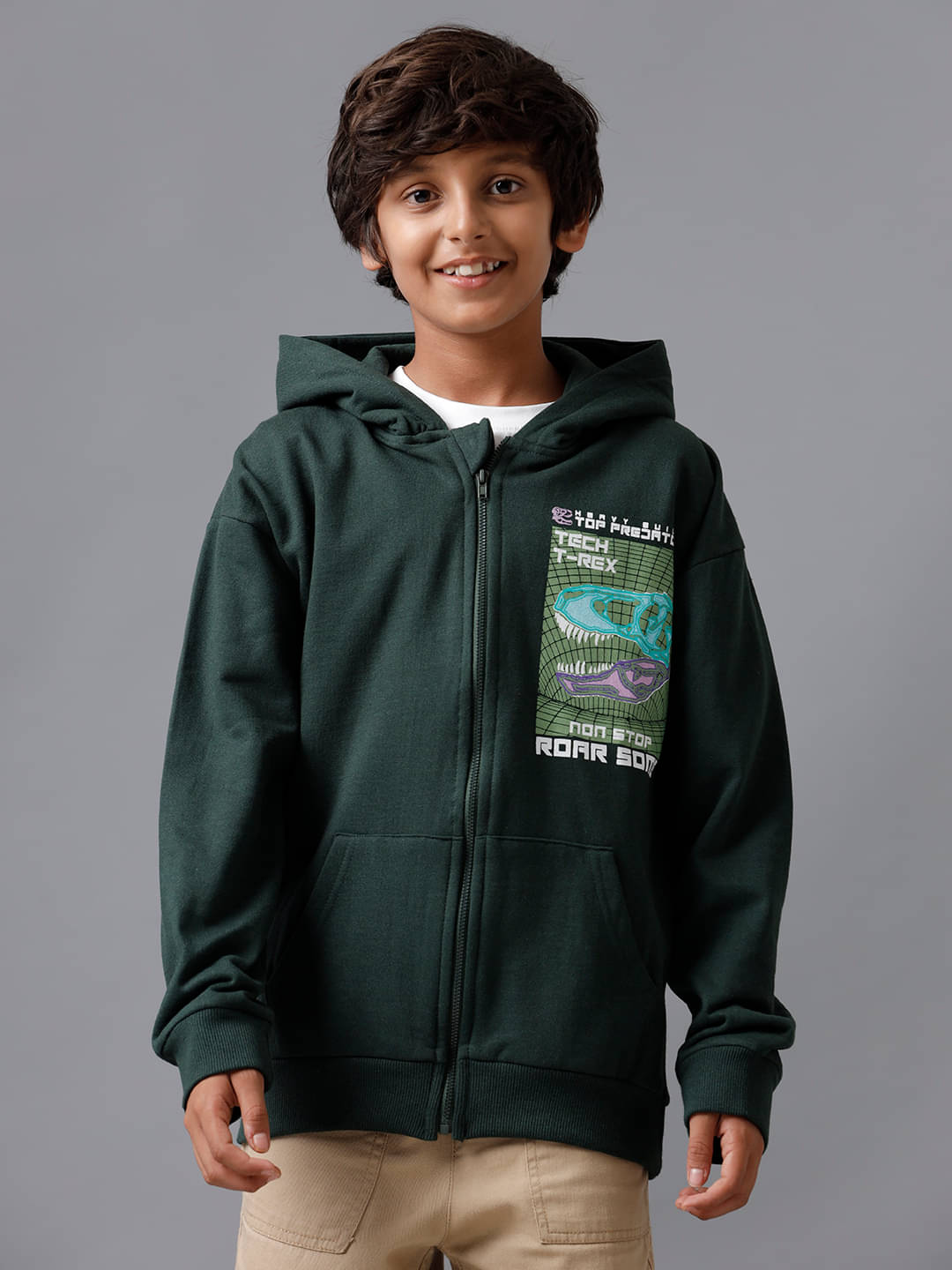     			Under Fourteen Only Boys Fleece Quilted & Bomber Jacket ( Green , Pack of 1 )