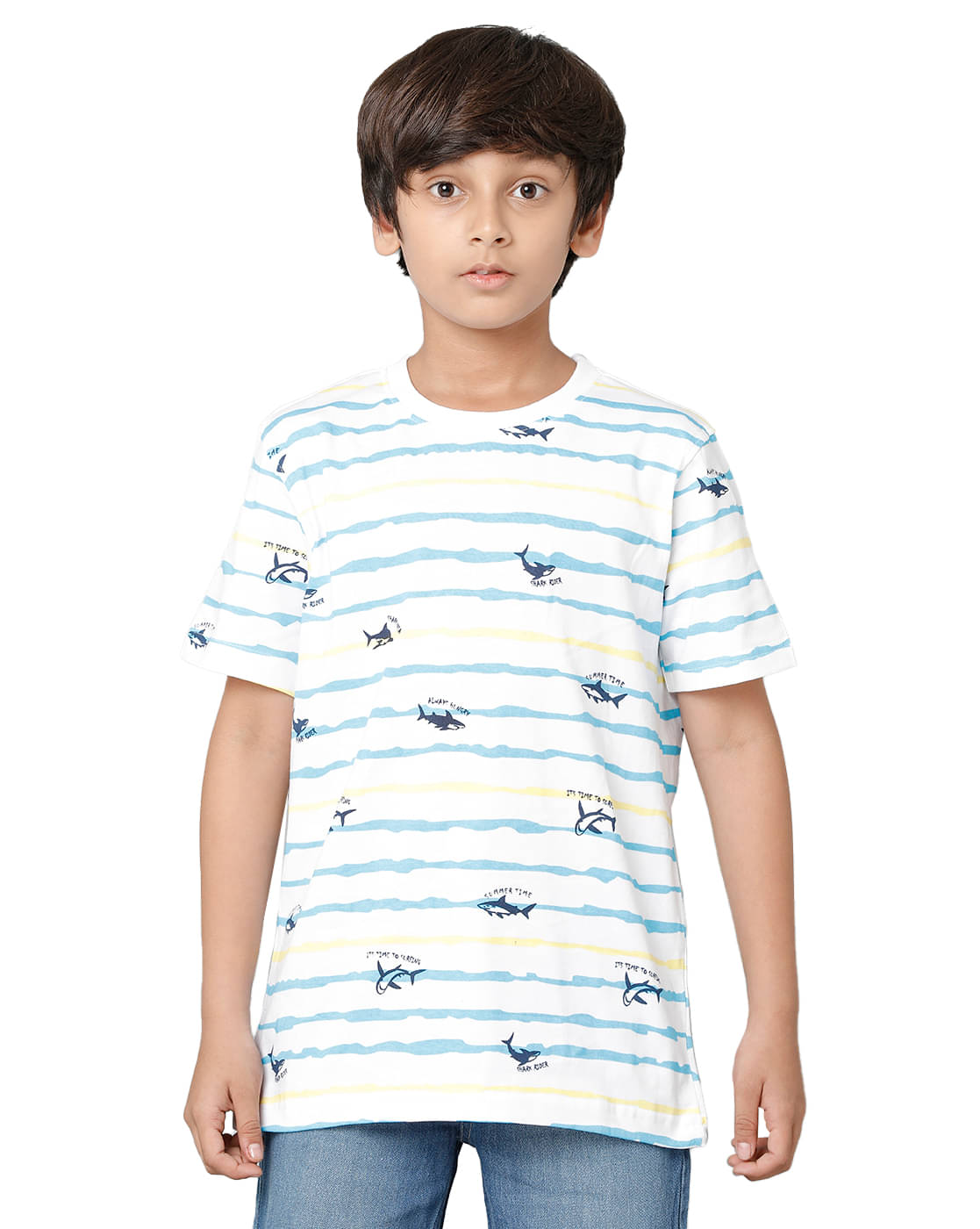    			Under Fourteen Only Pack of 1 Boys Cotton T-Shirt ( Blue )
