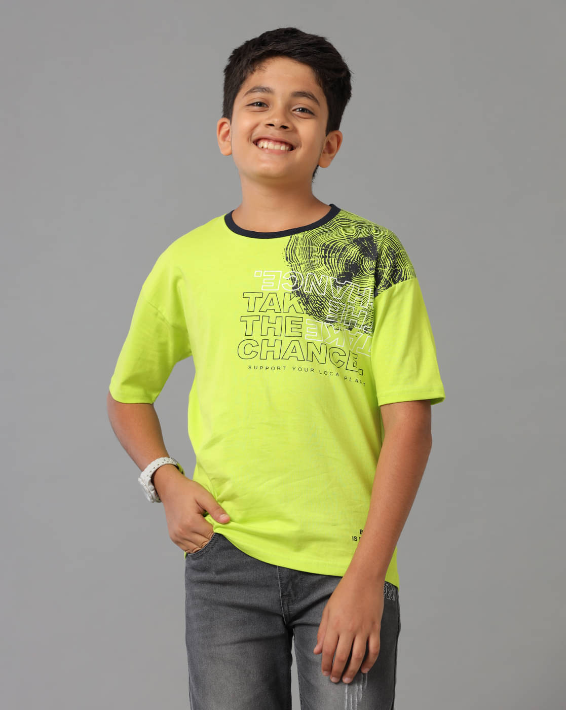     			Under Fourteen Only Pack of 1 Boys Cotton T-Shirt ( Green )