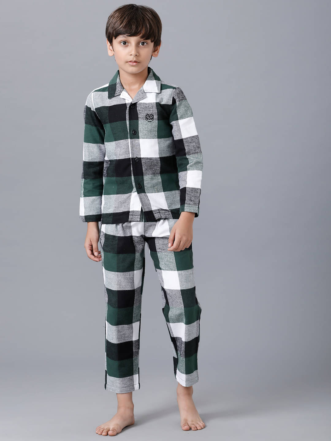     			Under Fourteen Only Pack of 1 Boys 100% Cotton Nightsuit Set ( Green )