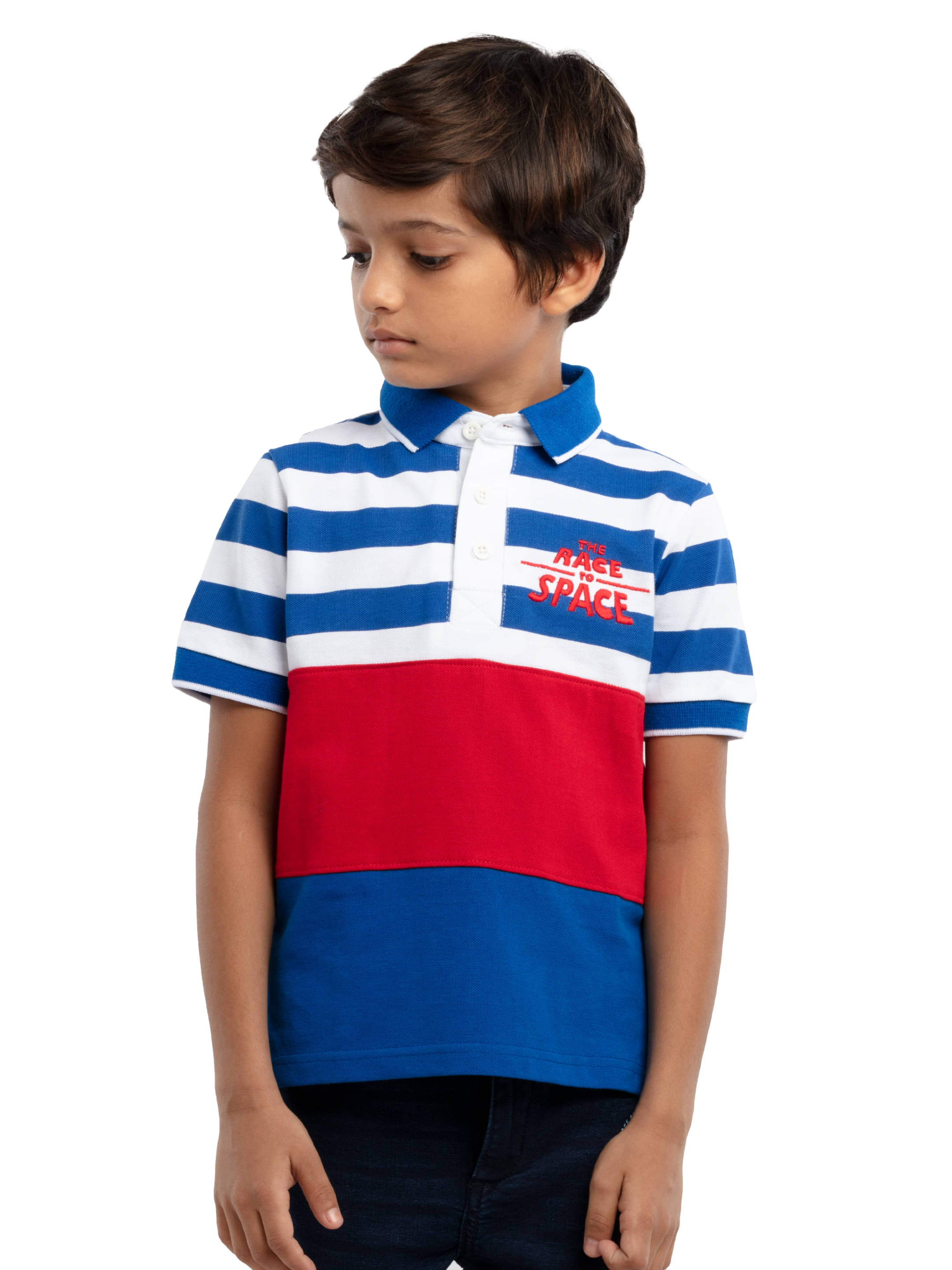     			Under Fourteen Only Pack of 1 Boys Cotton Polo T-Shirt ( Blue )
