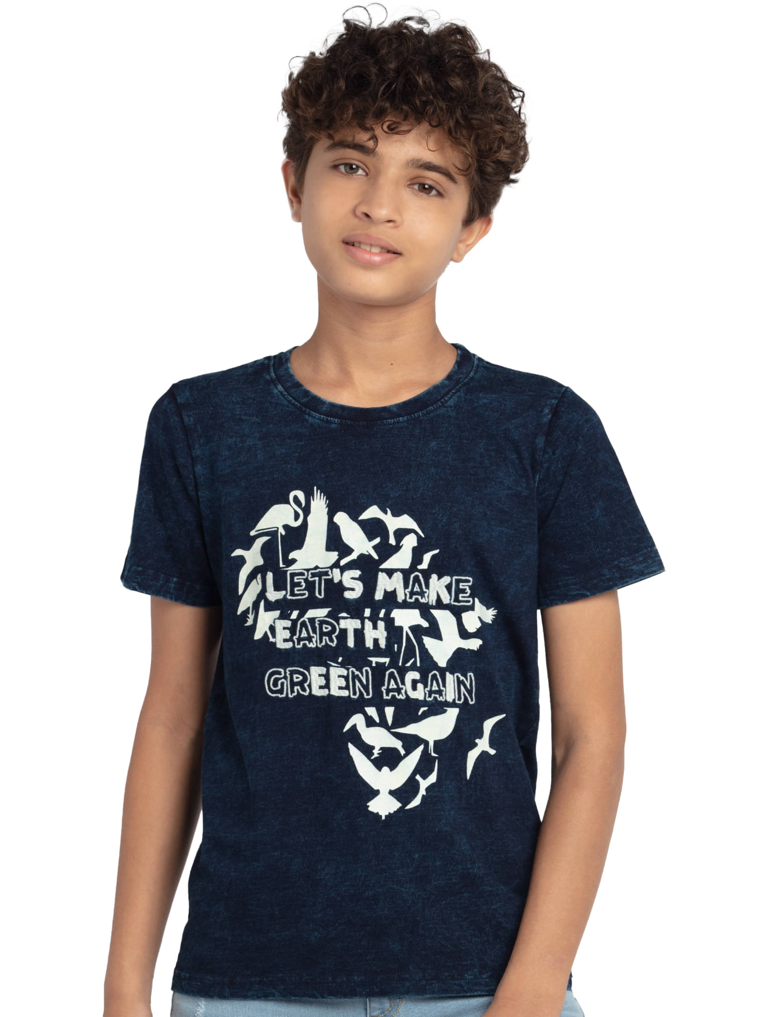     			Under Fourteen Only Pack of 1 Boys Cotton T-Shirt ( Navy Blue )