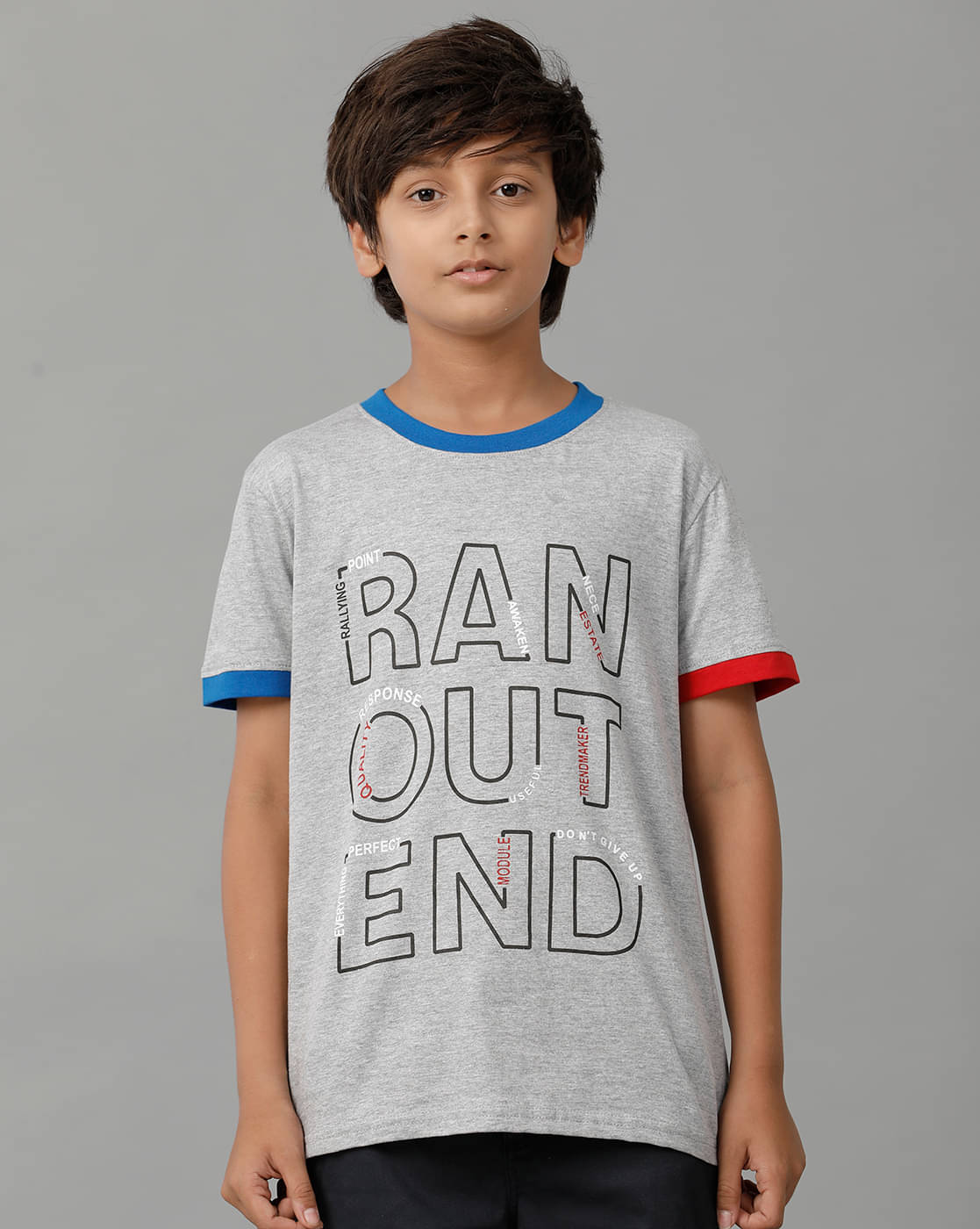     			Under Fourteen Only Pack of 1 Boys Cotton T-Shirt ( Grey Melange )