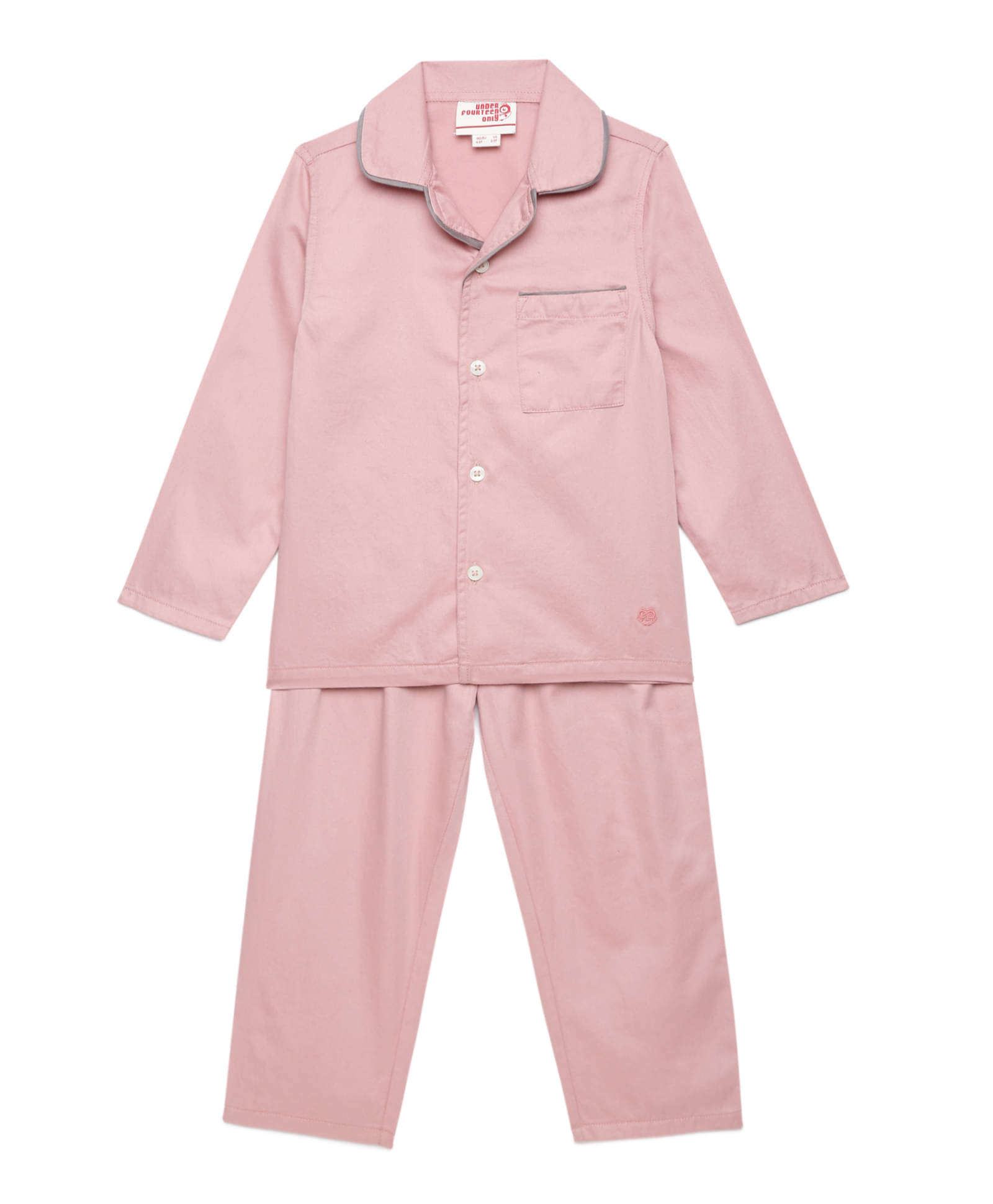     			Under Fourteen Only Pack of 1 Boys Satin Nightsuit Set ( Pink )