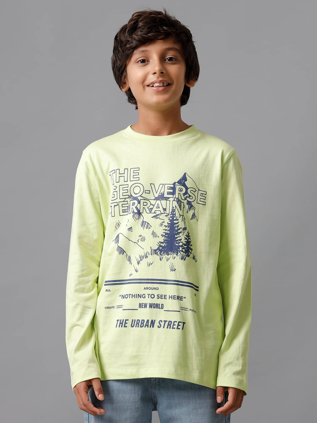     			Under Fourteen Only Pack of 1 Boys Cotton T-Shirt ( Green )
