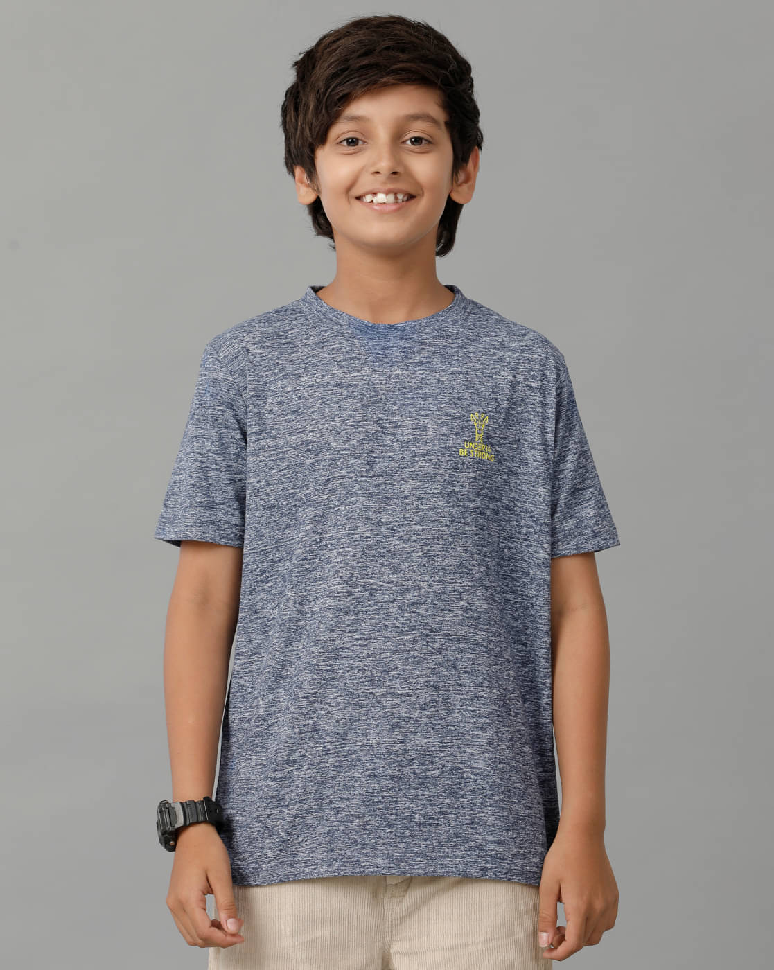     			Under Fourteen Only Pack of 1 Boys Cotton T-Shirt ( Navy Blue )