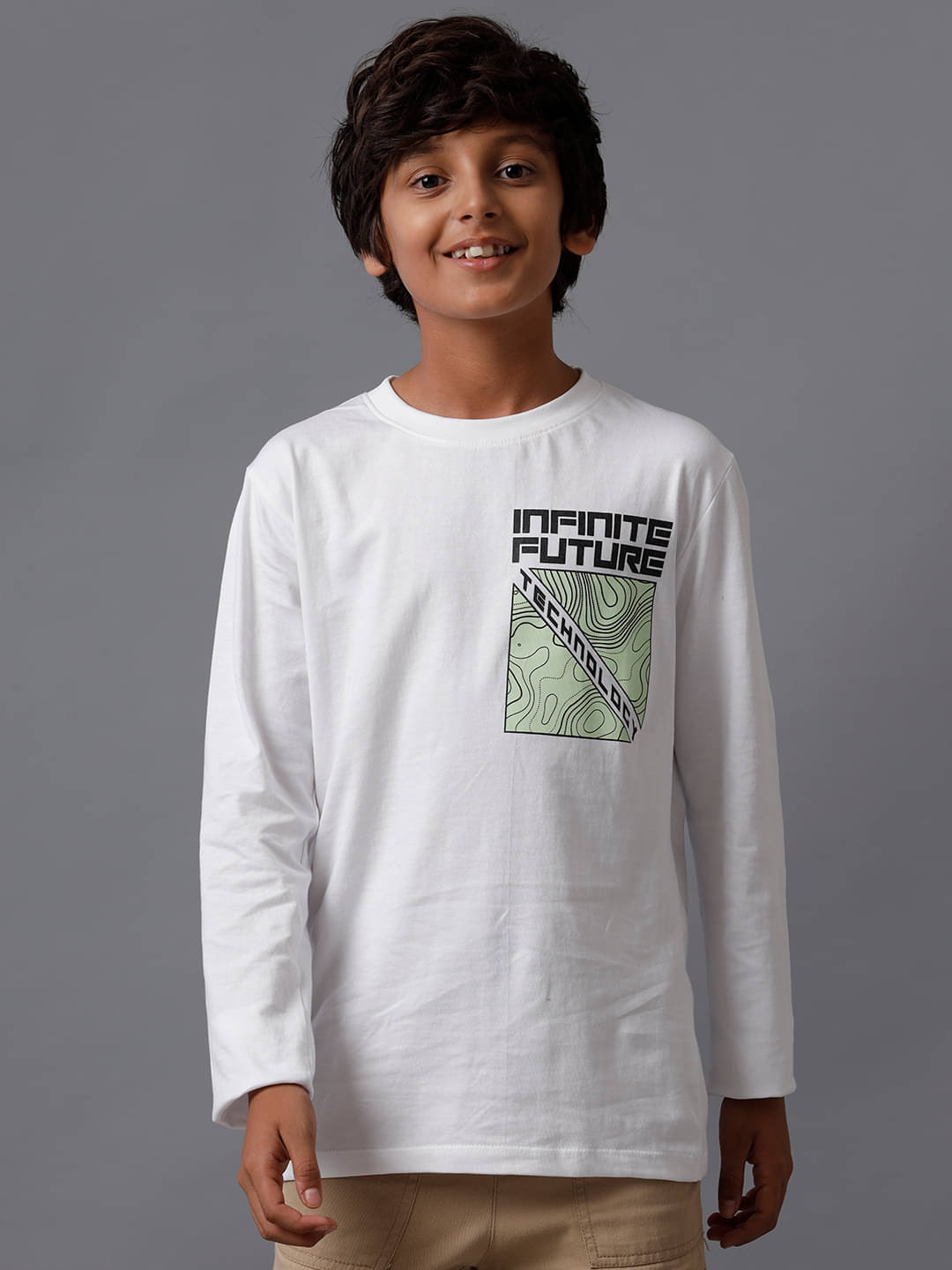     			Under Fourteen Only Pack of 1 Boys Cotton T-Shirt ( White )