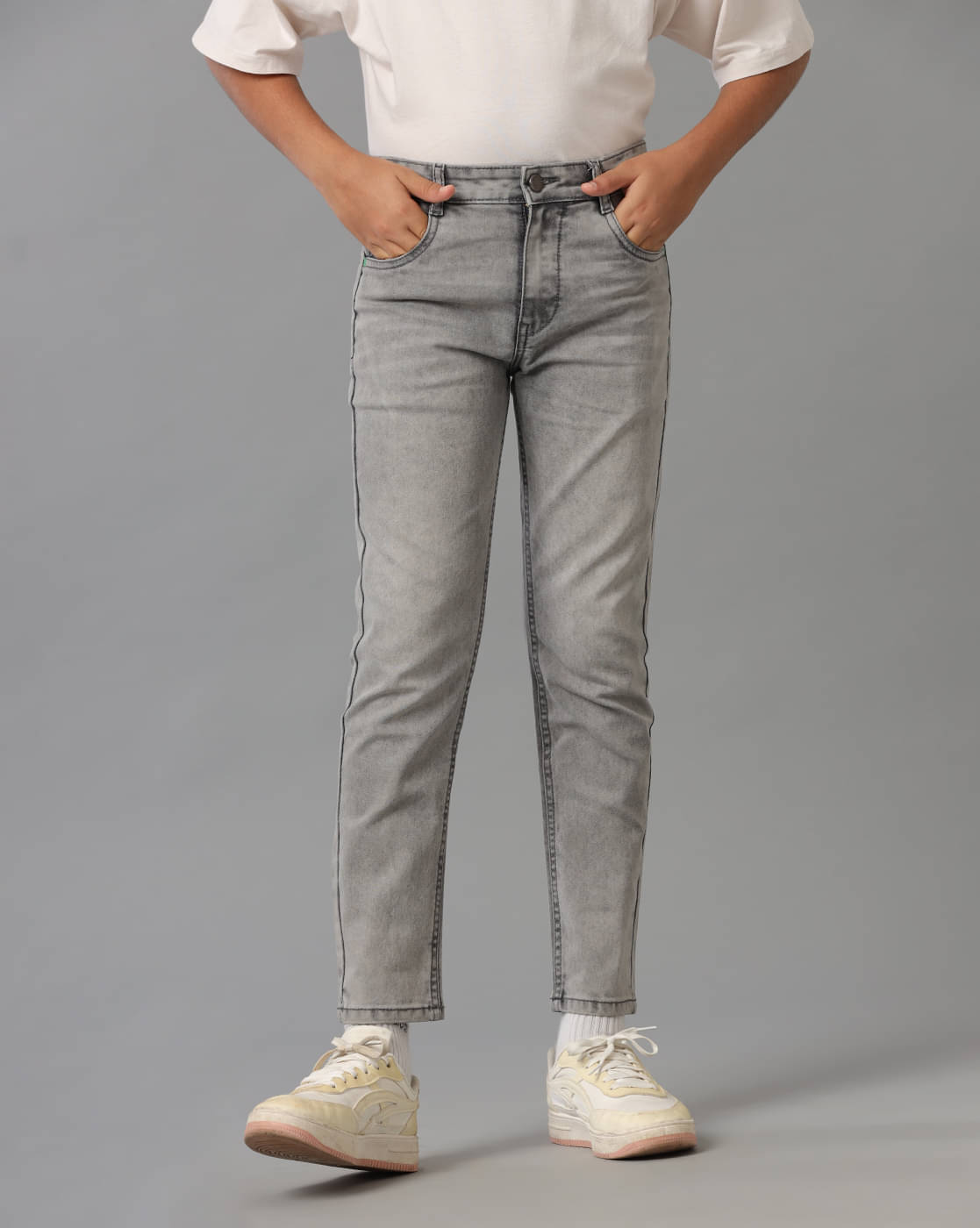     			Under Fourteen Only Pack of 1 Boys Denim Jeans ( Grey )