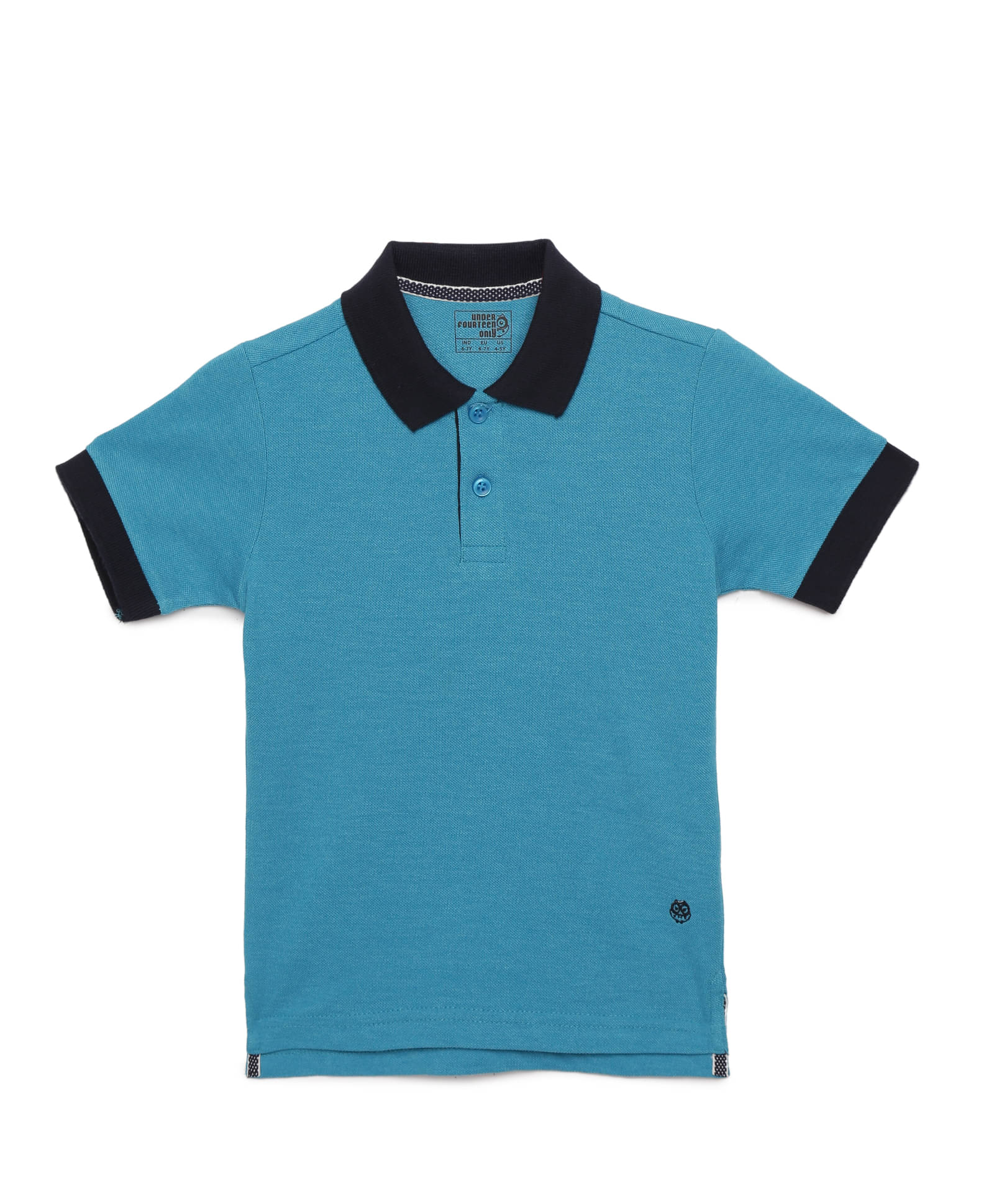     			Under Fourteen Only Pack of 1 Boys Cotton Polo T-Shirt ( Turquoise )