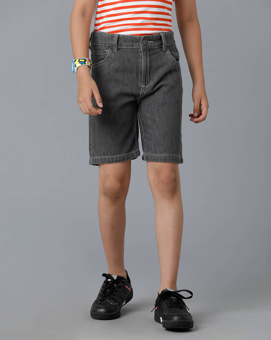     			Under Fourteen Only Pack of 1 Denim Shorts For Boys ( Grey )
