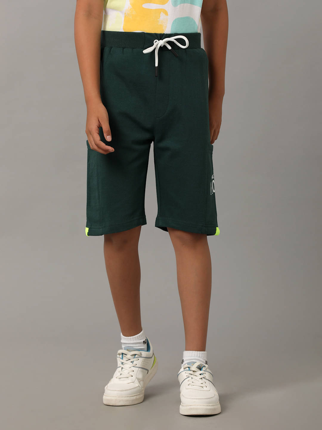     			Under Fourteen Only Pack of 1 Cotton Shorts For Boys ( Green )