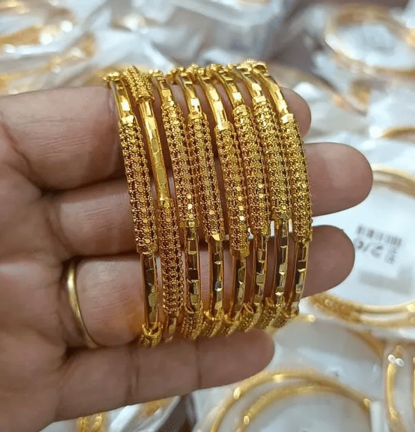     			Vani Enterprise Gold Bangle Set ( Pack of 8 )