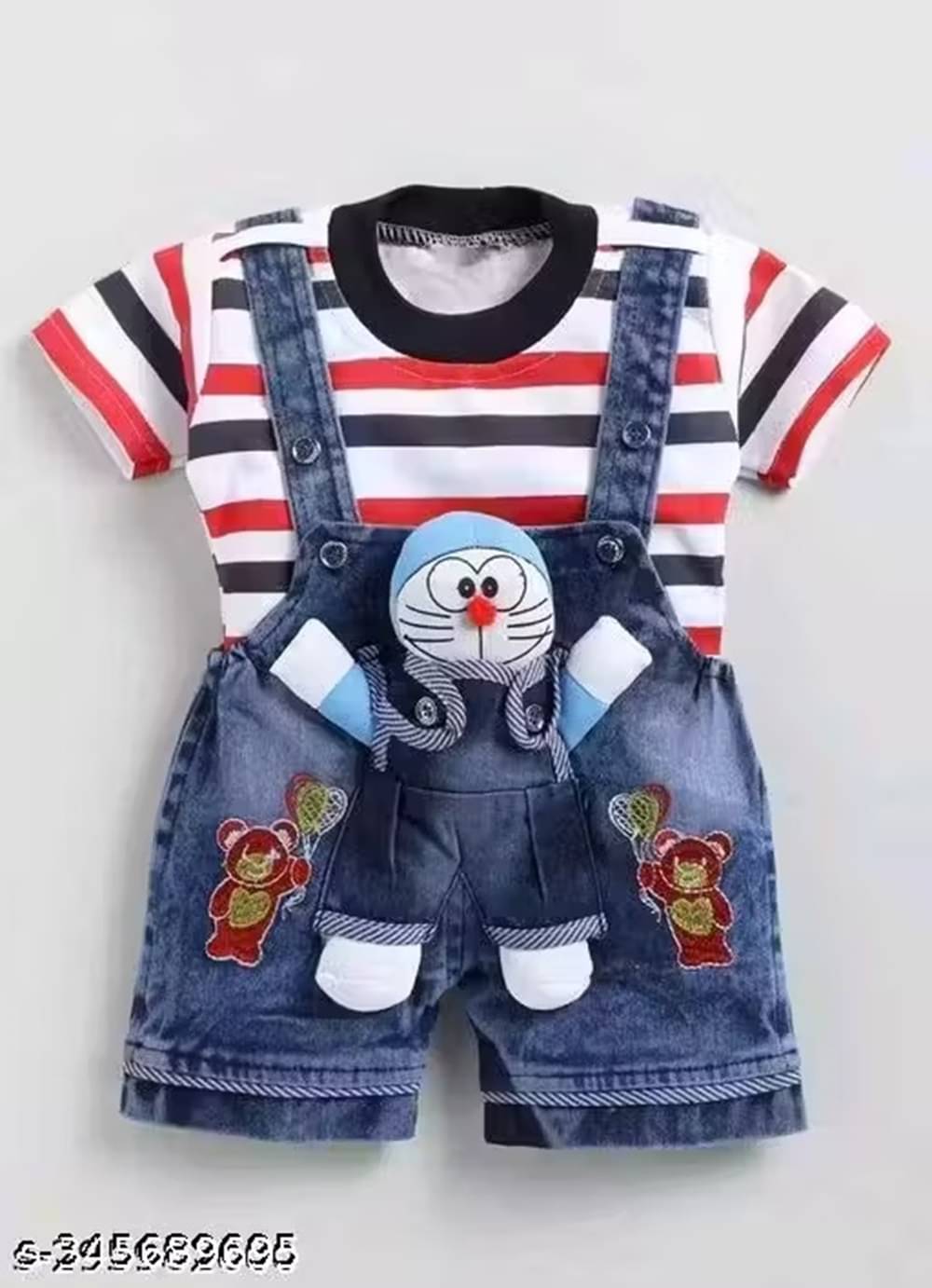 Villata fashion Pack of 1 Boys Cotton Blend T-Shirt & Dungarees Set ( Red ) Villata fashion Pack of 1 Boys Cotton Blend T-Shirt & Dungarees Set ( Red )