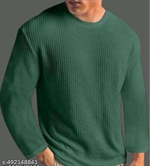     			WESEVEN Polyester Blend Round Neck Men's Full Sleeves Pullover Sweater - Sea Green ( Pack of 1 )
