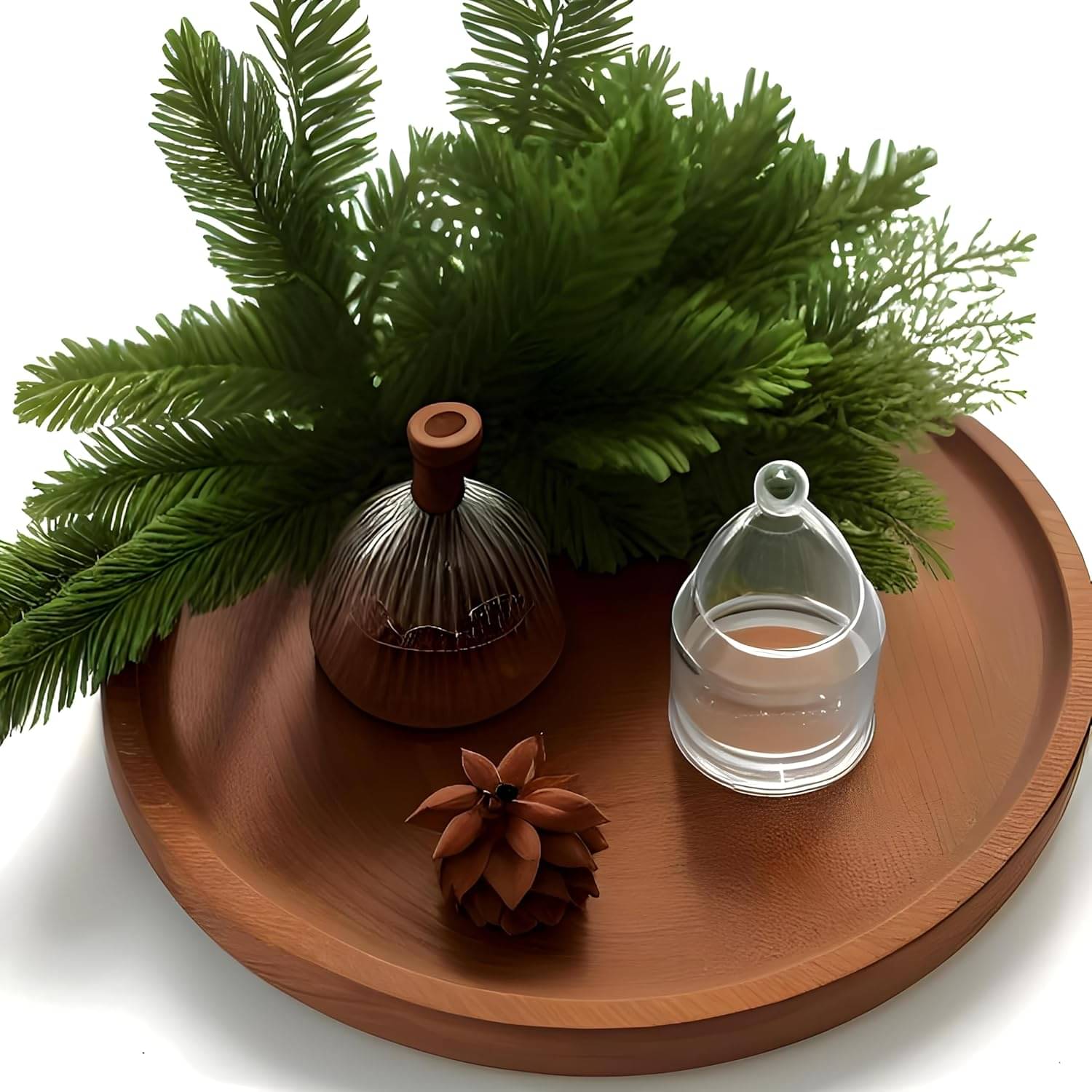     			WOODENOLOGY ROUND TRAY Wooden Serving Tray 1000 ml Brown ( Set of 1 )