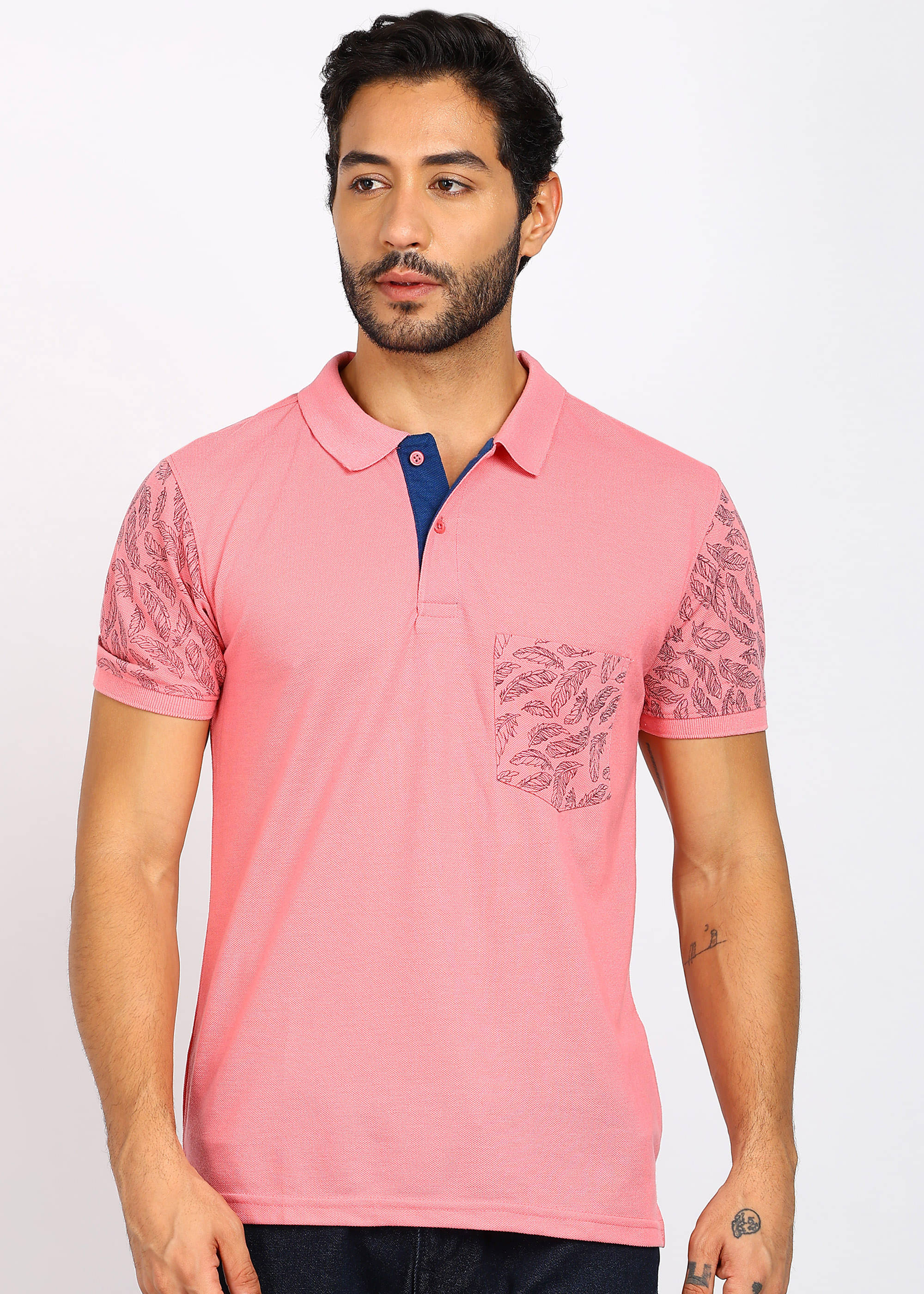 XFOX Men Polyester Regular Fit Solid Polo T Shirt ( Coral ) XFOX Men Polyester Regular Fit Solid Polo T Shirt ( Coral )
