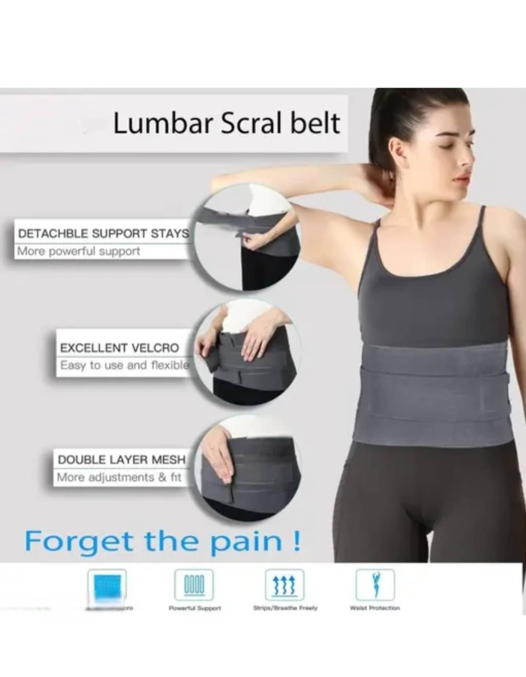     			ZOI-ORTHO Lumber sacral sapport Ls belt for back pain relief Abdominal Support Free Size