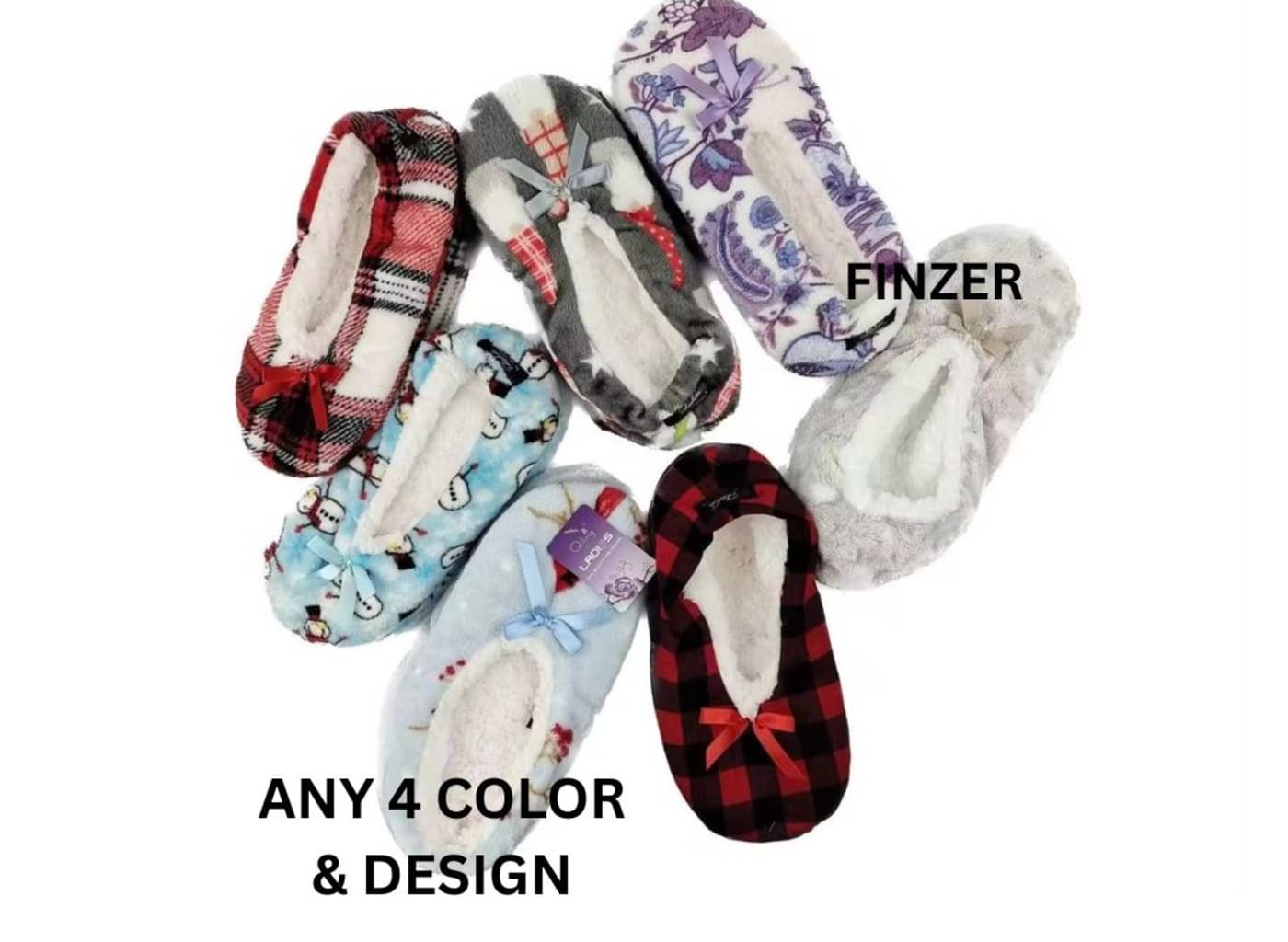     			finzer Pack of 4 Women's Woollen No Show Socks ( Multicolor )