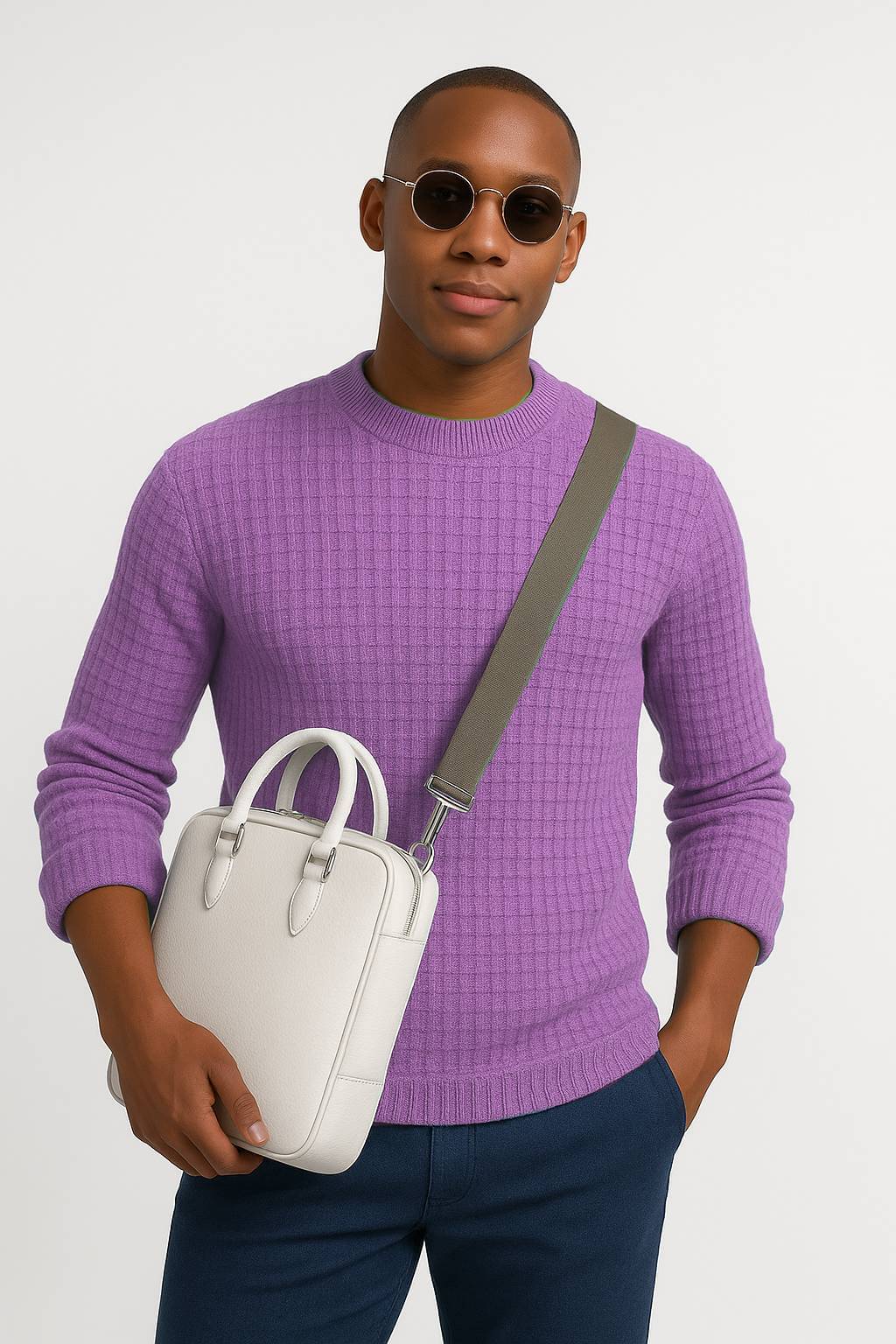     			freaks Woollen Round Neck Men's Full Sleeves Pullover Sweater - Purple ( Pack of 1 )