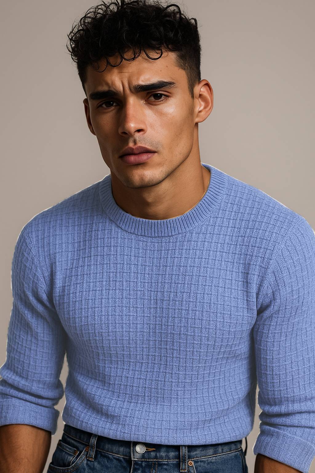     			nikline Woollen Round Neck Men's Full Sleeves Pullover Sweater - Blue ( Pack of 1 )