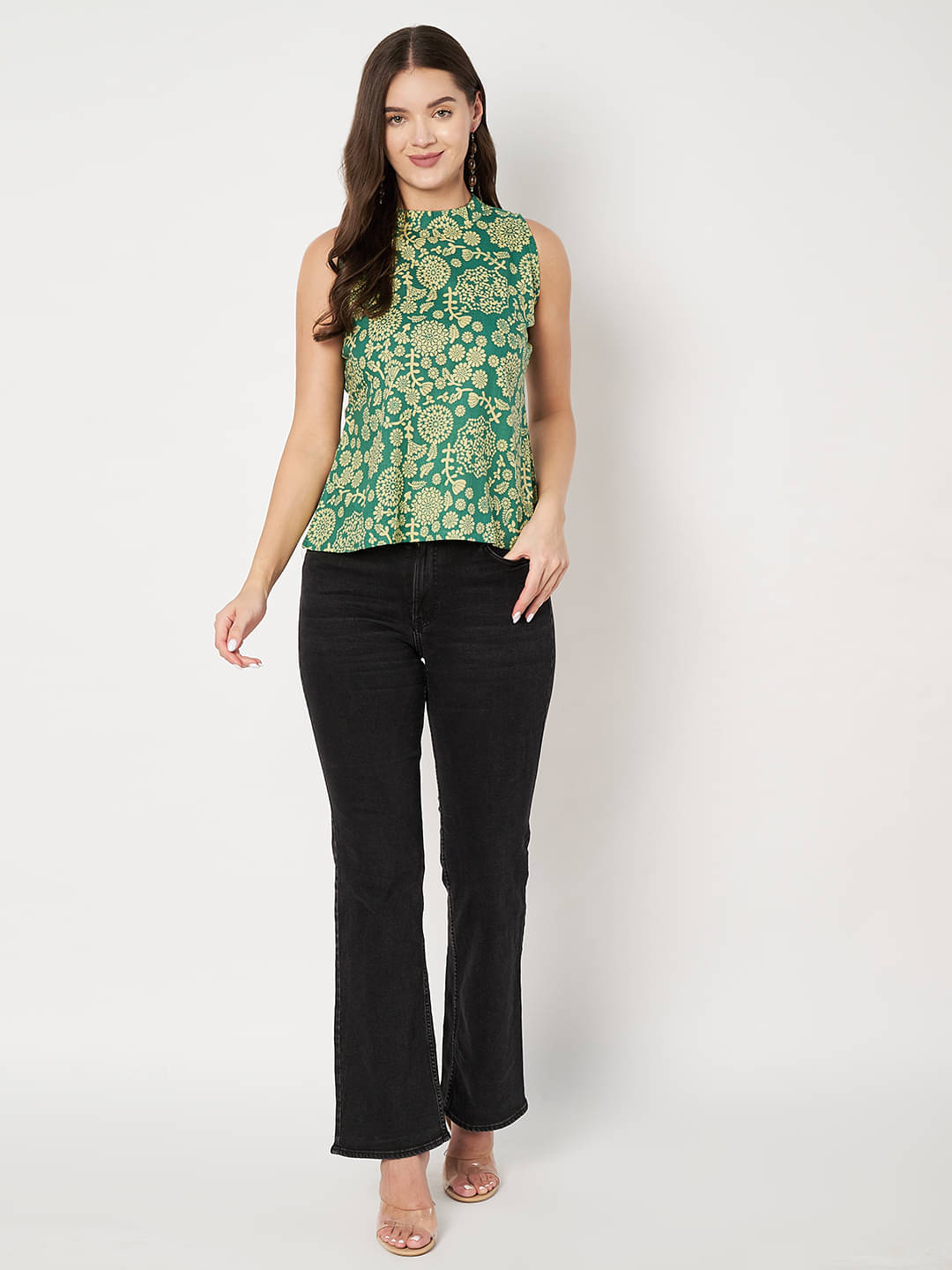     			pariyanaa Women's Cotton Regular Top ( Green )