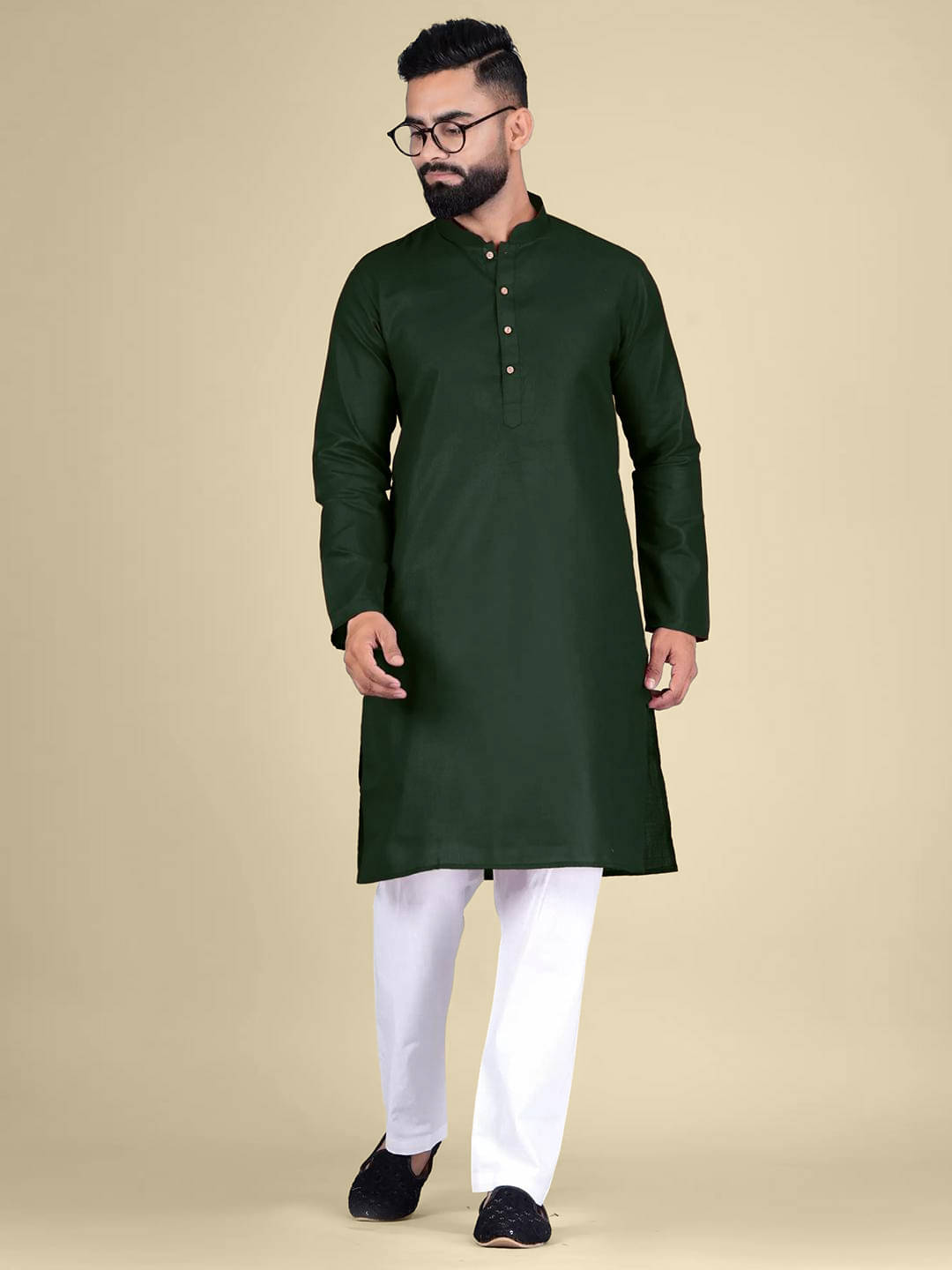     			1 Stop Fashion Green Cotton Blend Men's Regular Kurta ( Pack of 1 )