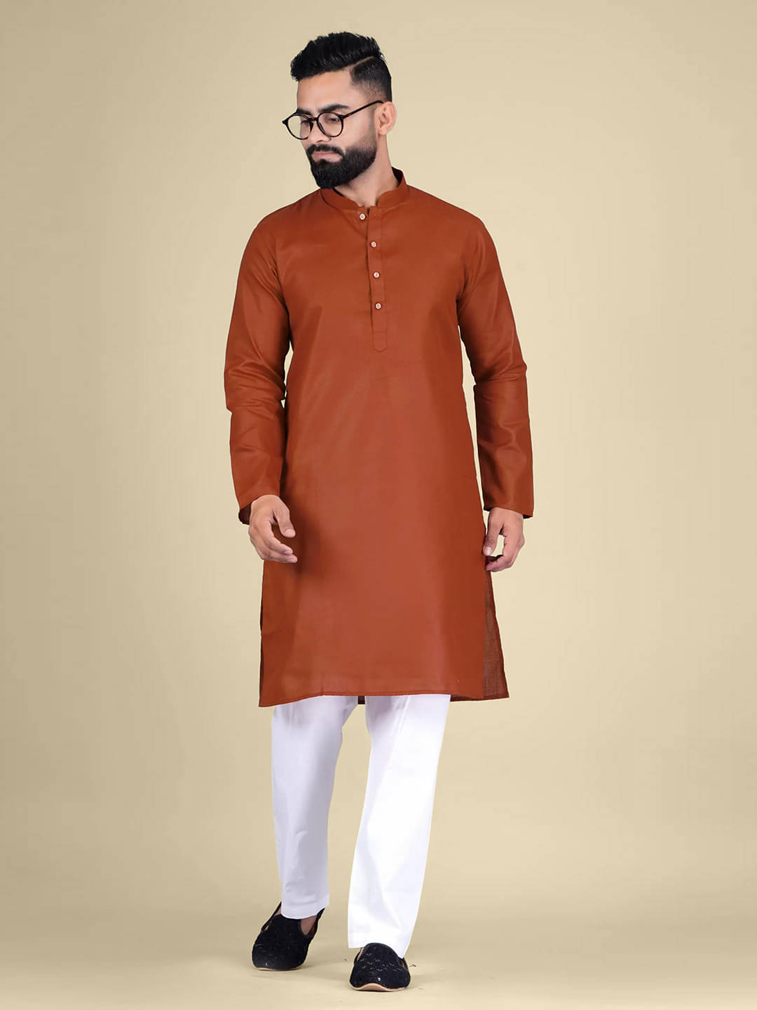 1 Stop Fashion Orange Cotton Blend Men's Regular Kurta ( Pack of 1 ) 1 Stop Fashion Orange Cotton Blend Men's Regular Kurta ( Pack of 1 )