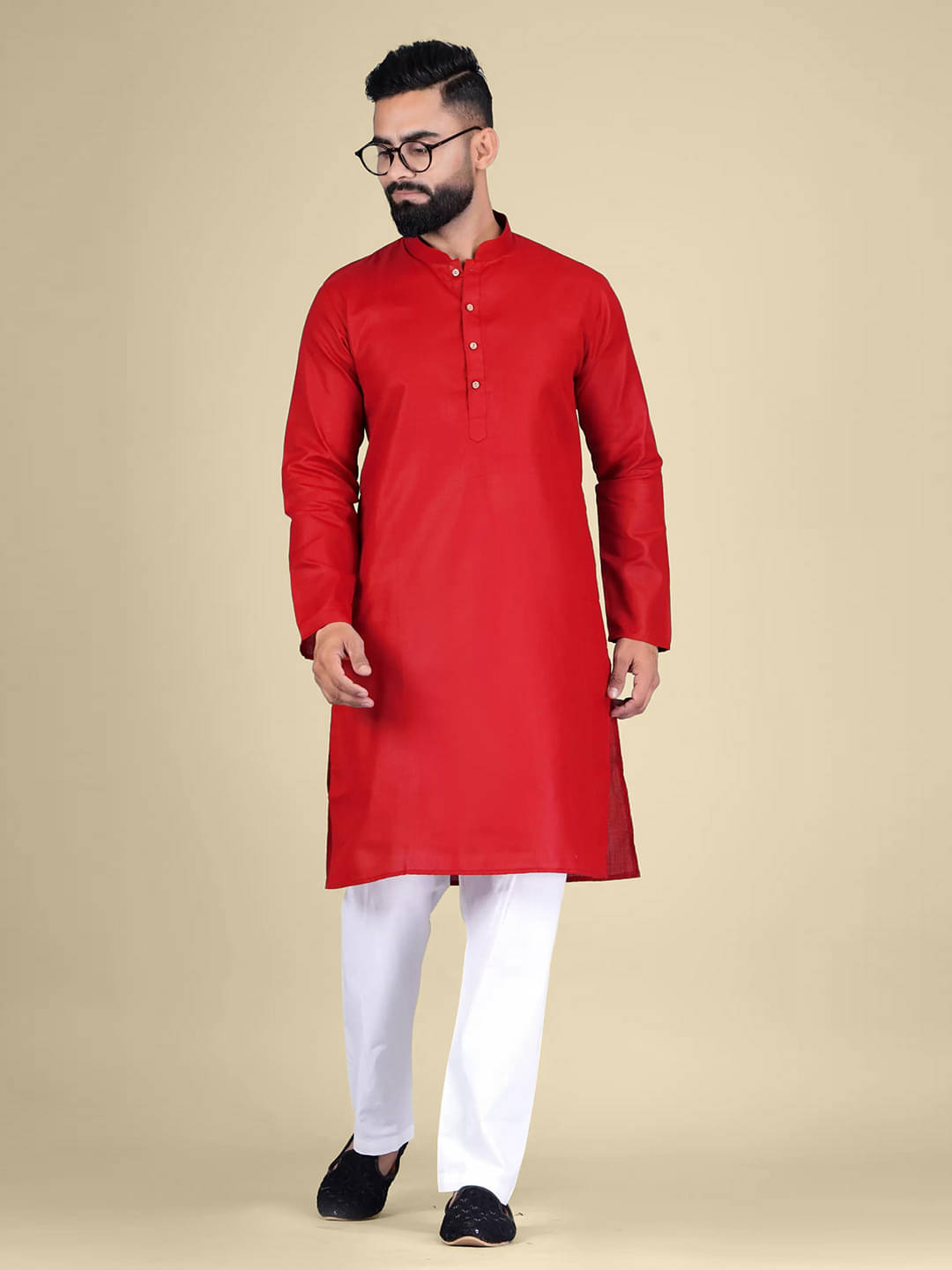 1 Stop Fashion Red Cotton Blend Men's Regular Kurta ( Pack of 1 ) 1 Stop Fashion Red Cotton Blend Men's Regular Kurta ( Pack of 1 )