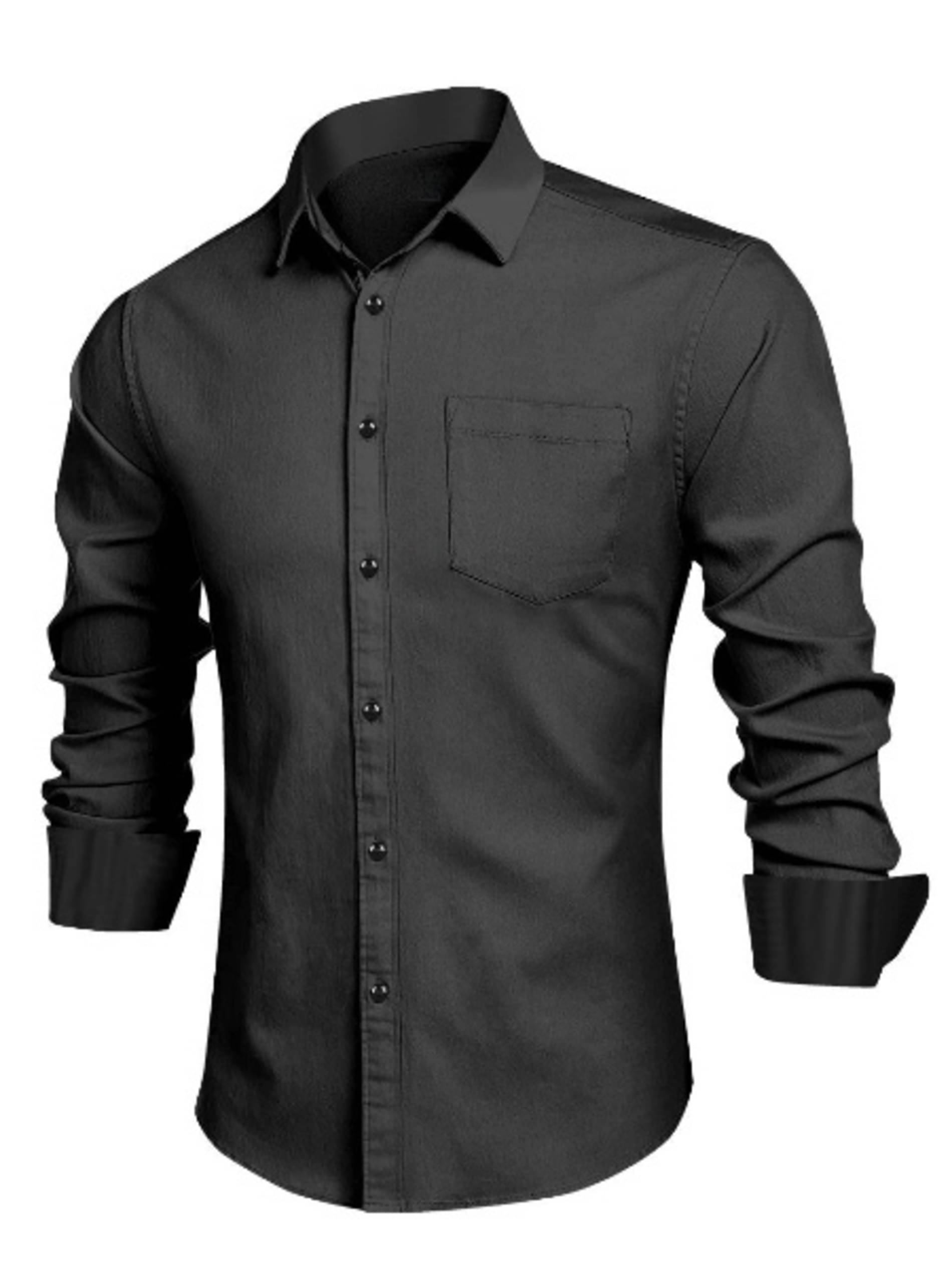     			AITAVIK OVERSEAS Cotton Flex Regular Fit Solids Full Sleeves Men's Casual Shirt - Black ( Pack of 1 )