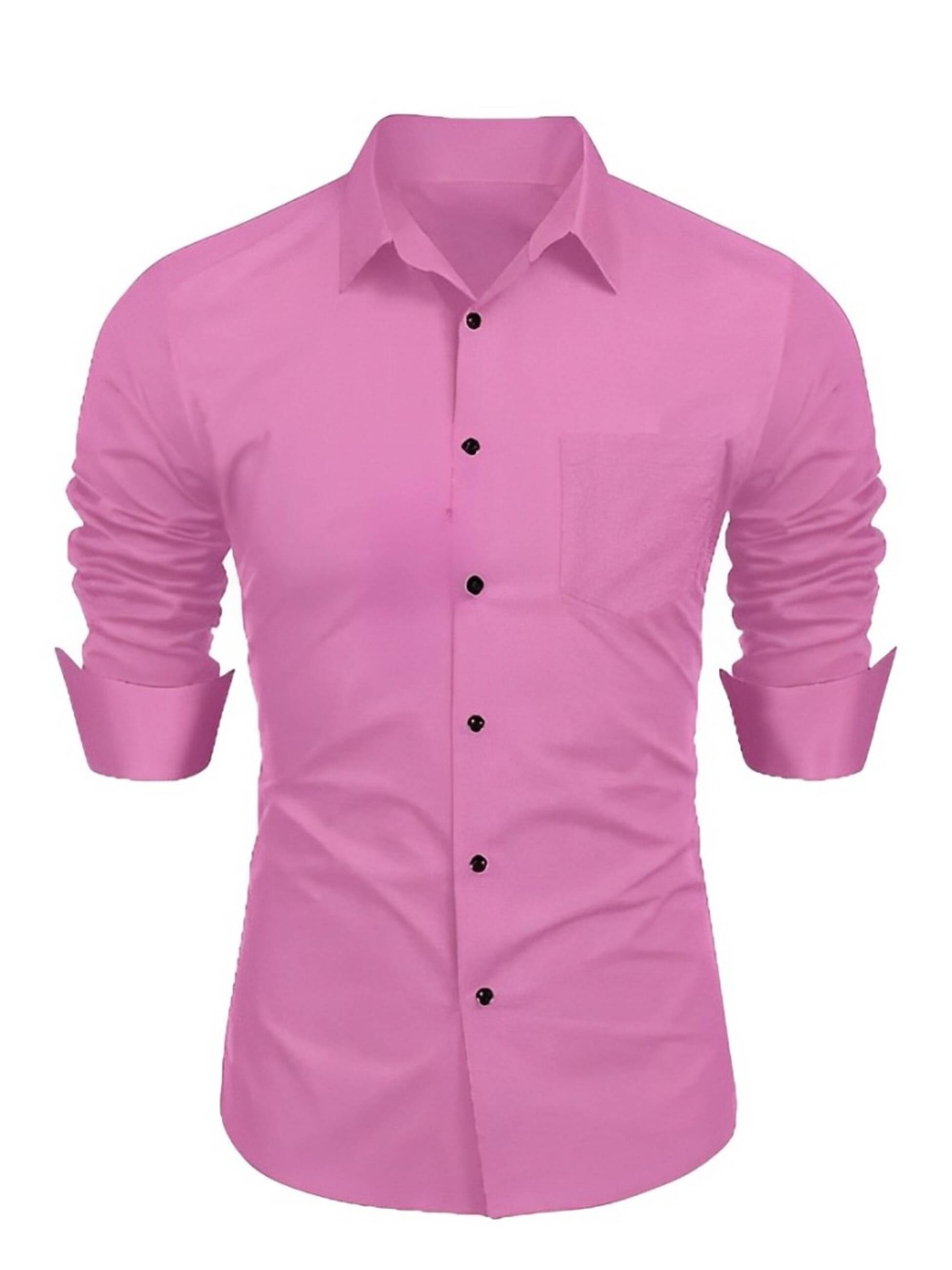     			AITAVIK OVERSEAS Cotton Flex Regular Fit Solids Full Sleeves Men's Casual Shirt - Pink ( Pack of 1 )