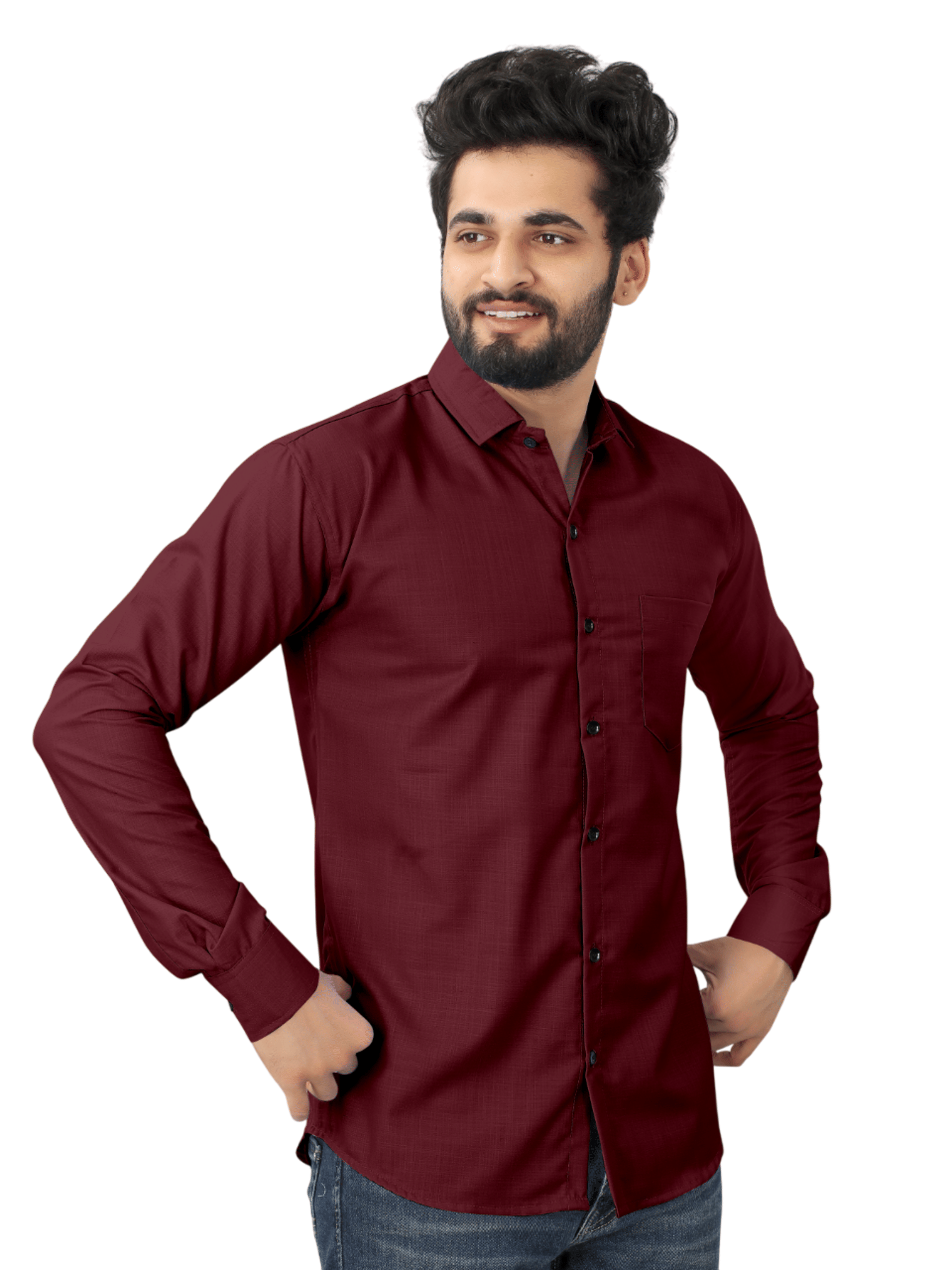     			AITAVIK OVERSEAS Poly Cotton Regular Fit Solids Full Sleeves Men's Casual Shirt - Maroon ( Pack of 1 )