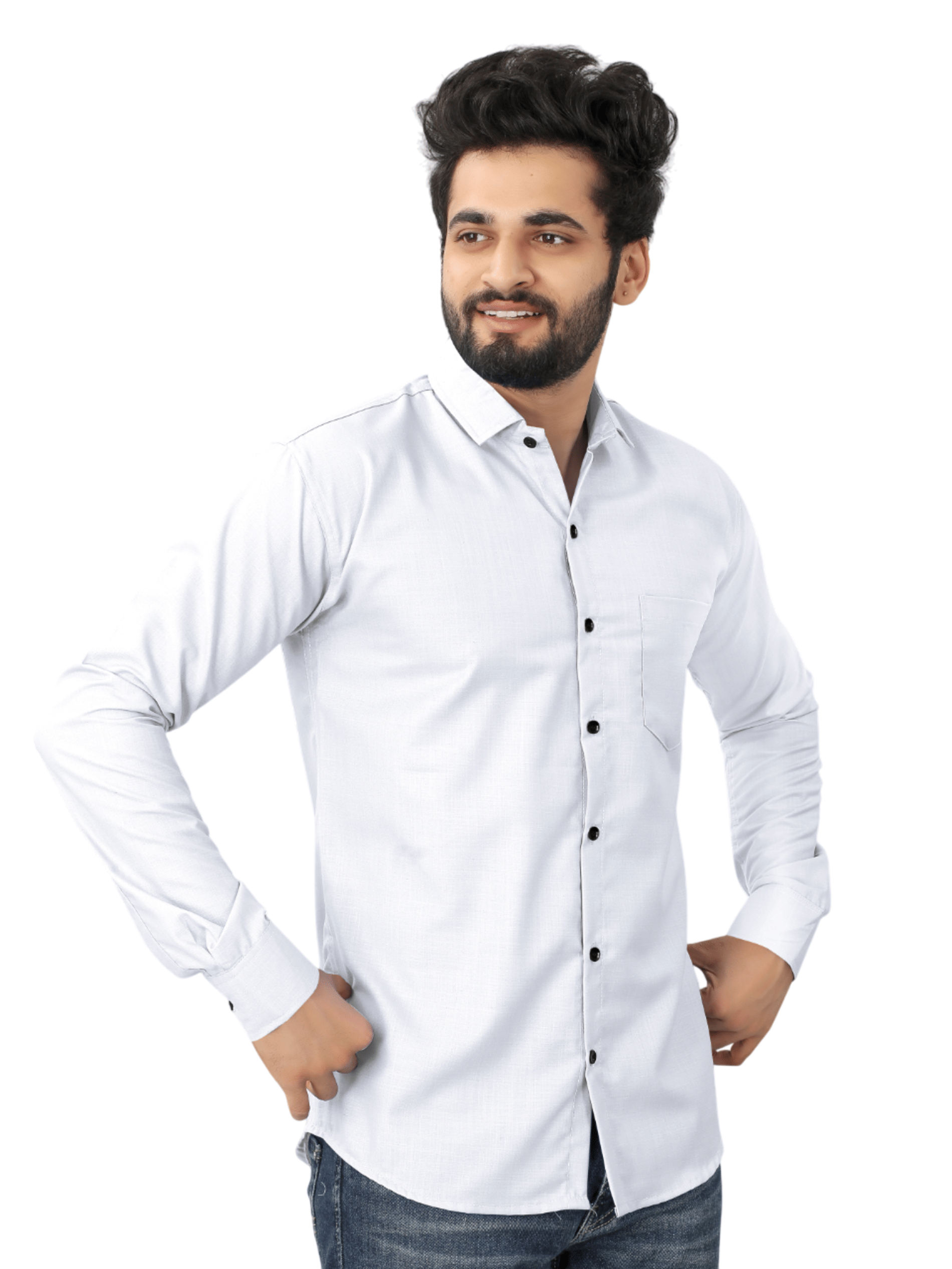 AITAVIK OVERSEAS Poly Cotton Regular Fit Solids Full Sleeves Men's Casual Shirt - White ( Pack of 1 ) AITAVIK OVERSEAS Poly Cotton Regular Fit Solids Full Sleeves Men's Casual Shirt - White ( Pack of 1 )