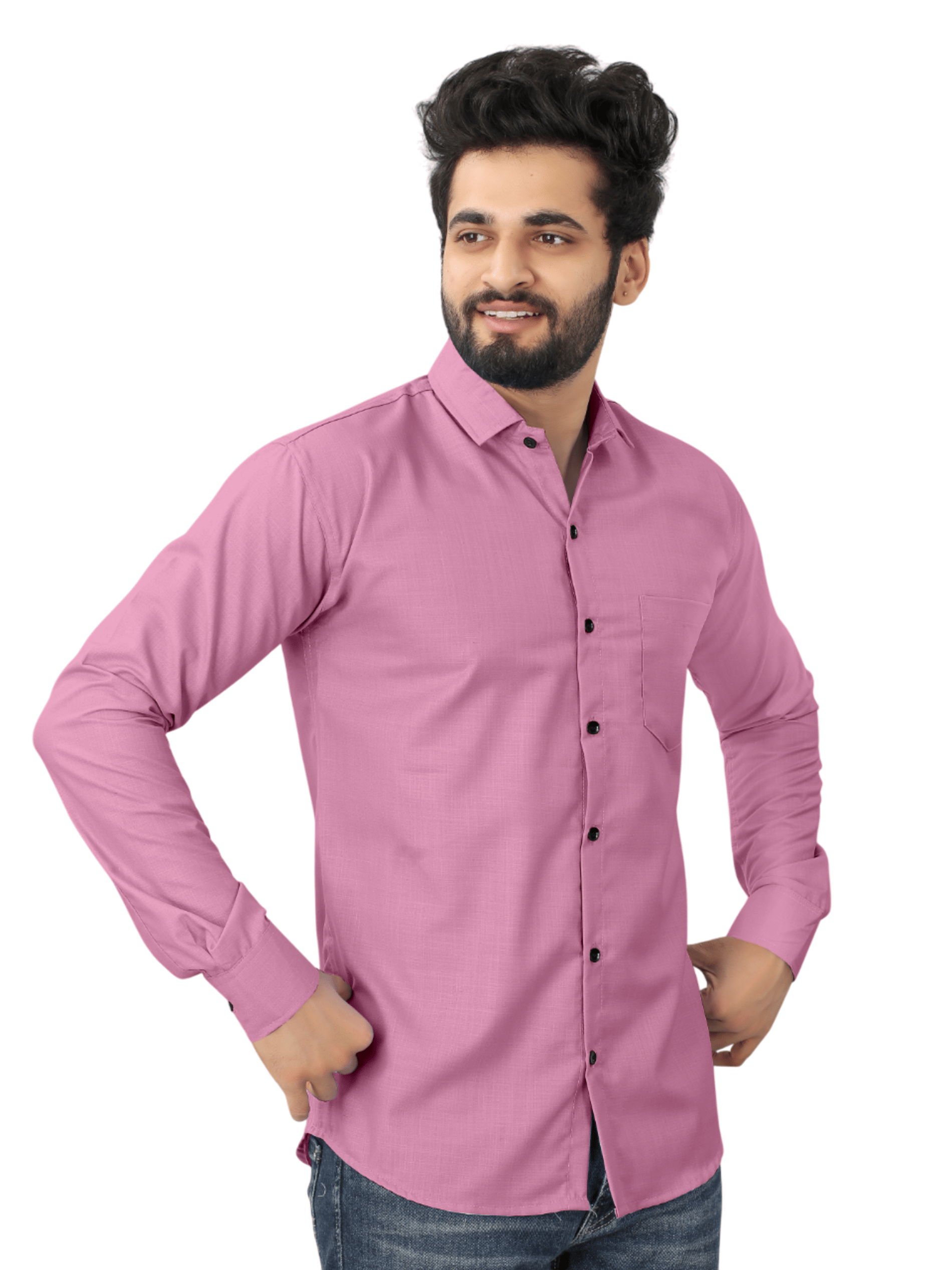 AITAVIK OVERSEAS Poly Cotton Regular Fit Solids Full Sleeves Men's Casual Shirt - Pink ( Pack of 1 ) AITAVIK OVERSEAS Poly Cotton Regular Fit Solids Full Sleeves Men's Casual Shirt - Pink ( Pack of 1 )