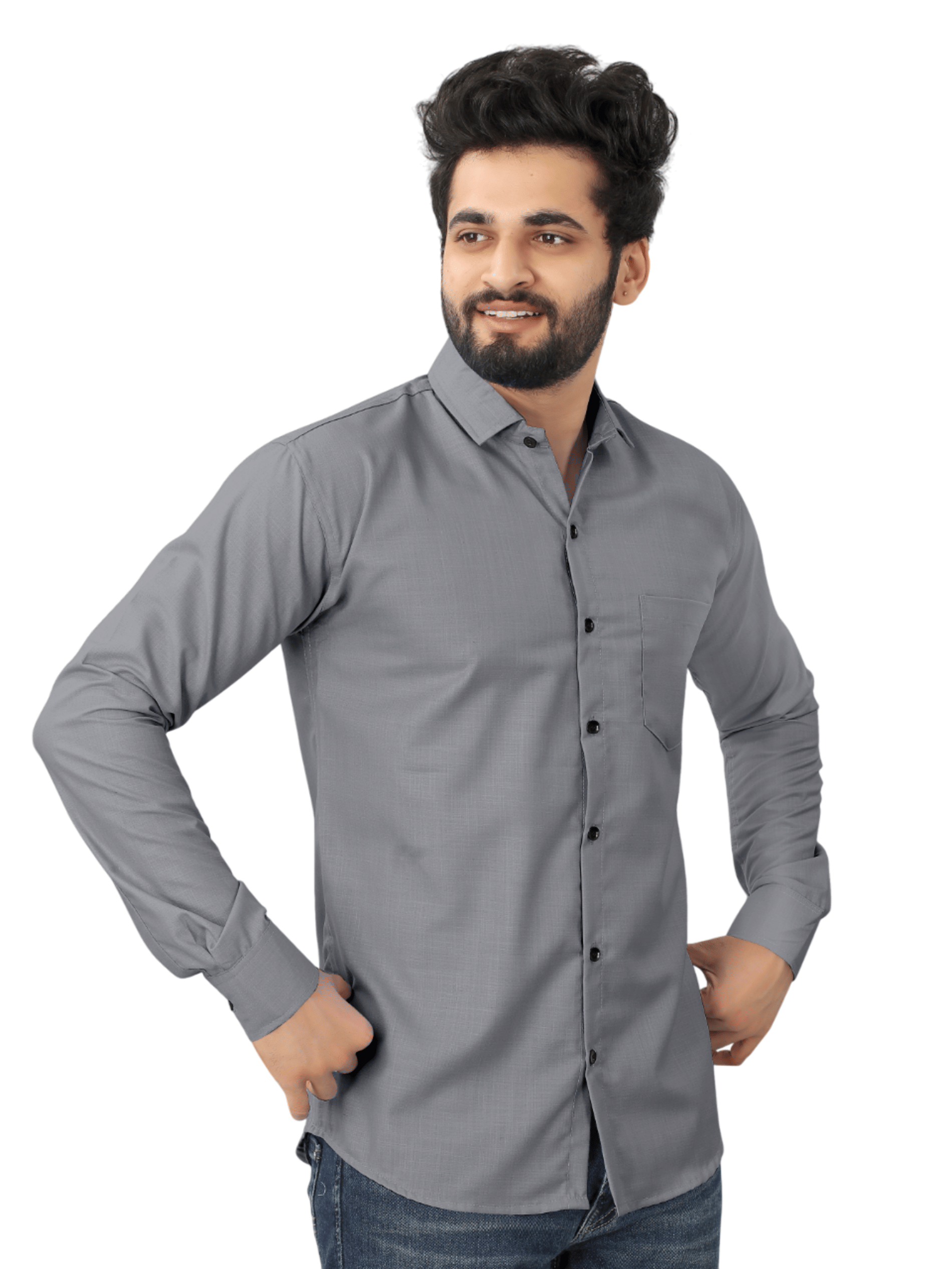 AITAVIK OVERSEAS Poly Cotton Regular Fit Solids Full Sleeves Men's Casual Shirt - Grey ( Pack of 1 ) AITAVIK OVERSEAS Poly Cotton Regular Fit Solids Full Sleeves Men's Casual Shirt - Grey ( Pack of 1 )