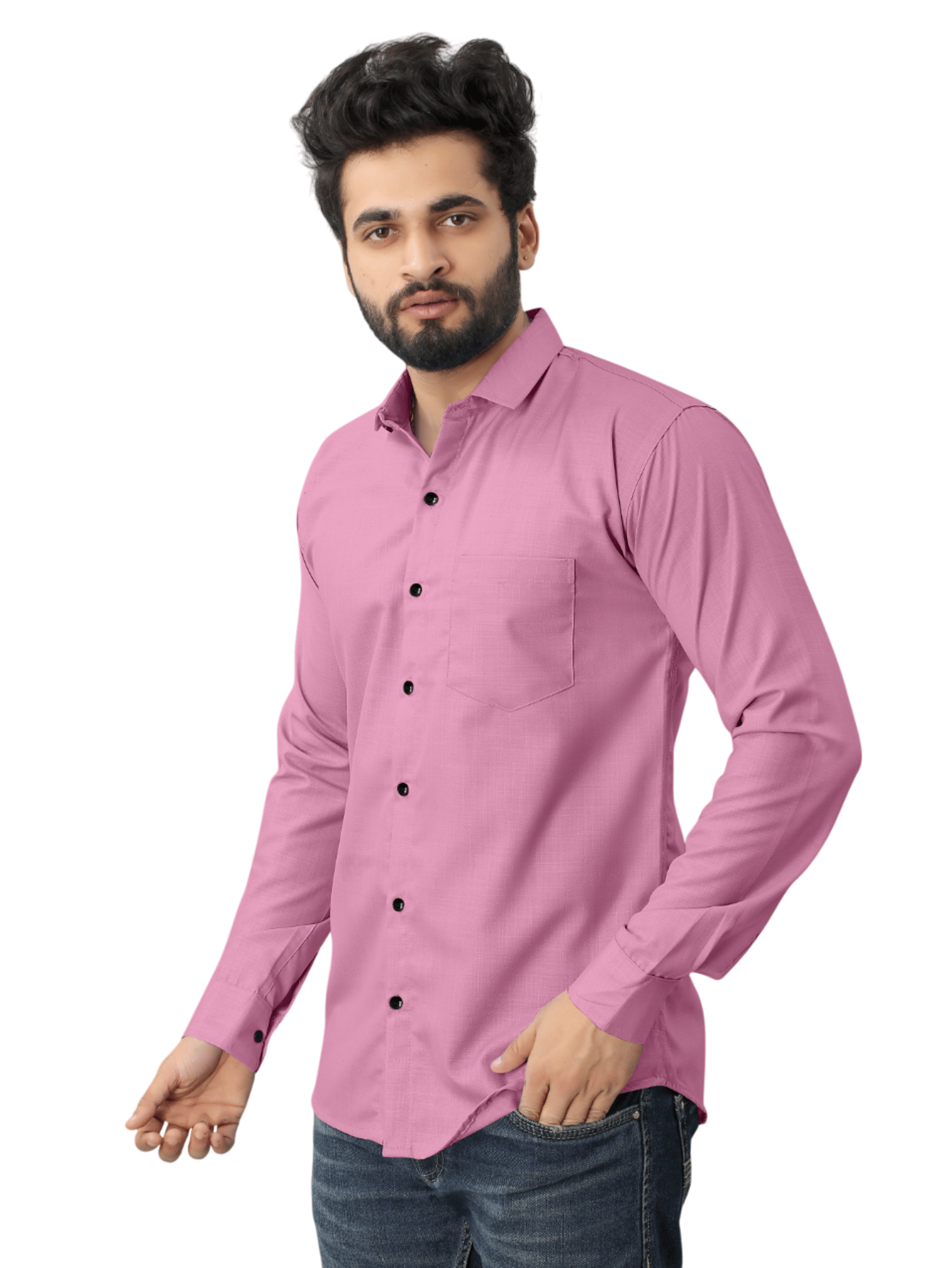 AITAVIK OVERSEAS Poly Cotton Regular Fit Solids Full Sleeves Men's Casual Shirt - Pink ( Pack of 1 ) AITAVIK OVERSEAS Poly Cotton Regular Fit Solids Full Sleeves Men's Casual Shirt - Pink ( Pack of 1 )